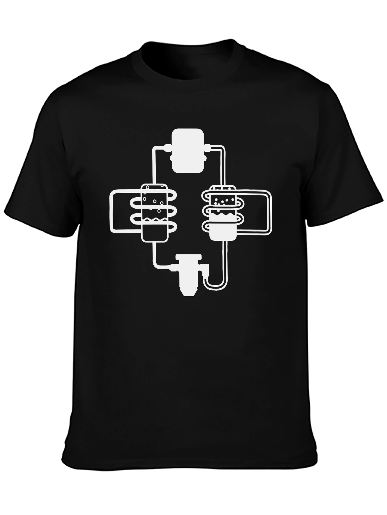 Brewing Process Black Graphic T-Shirt