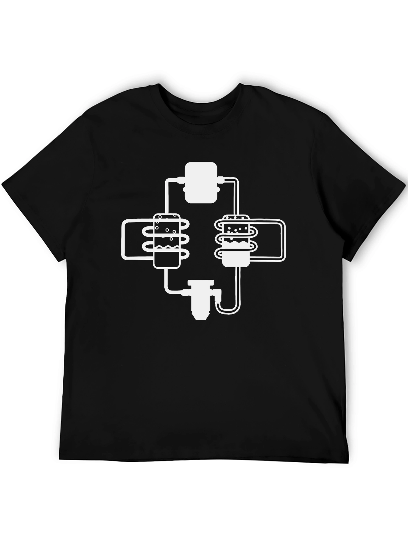 Brewing Process Black Graphic T-Shirt