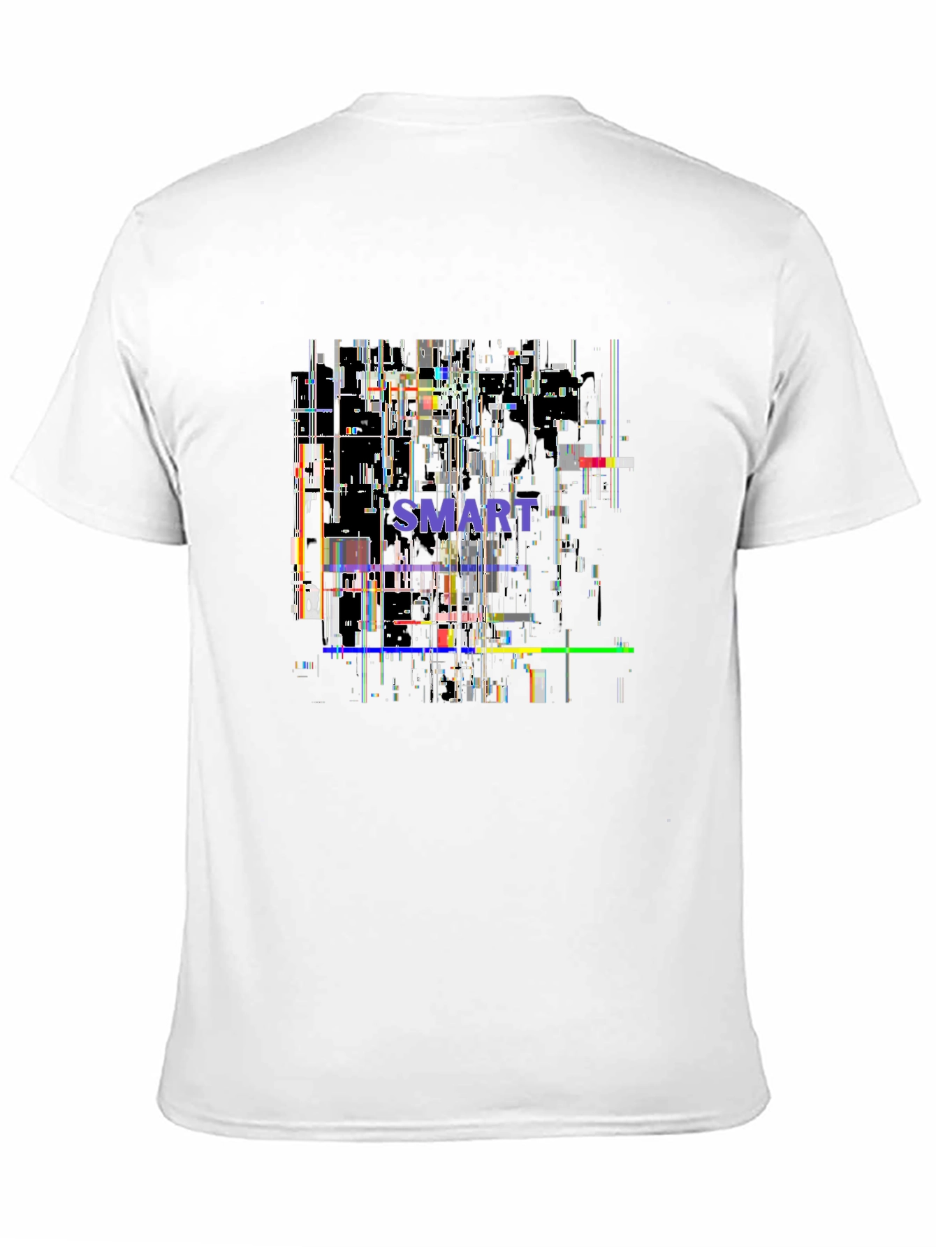 Smart Glitch Black T-Shirt - Abstract Graphic Tee