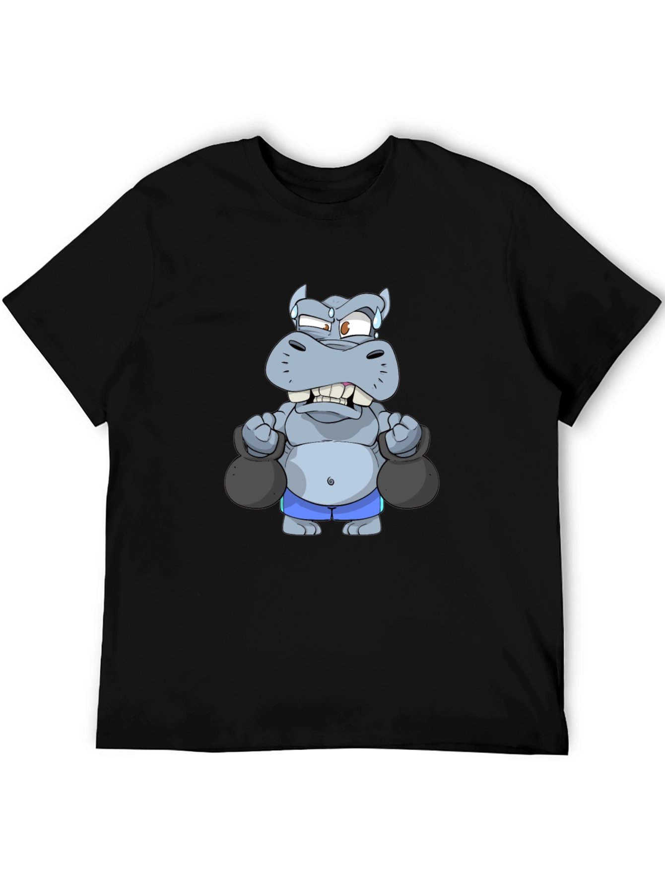 Weightlifting Hippo Graphic Tee - Black T-Shirt