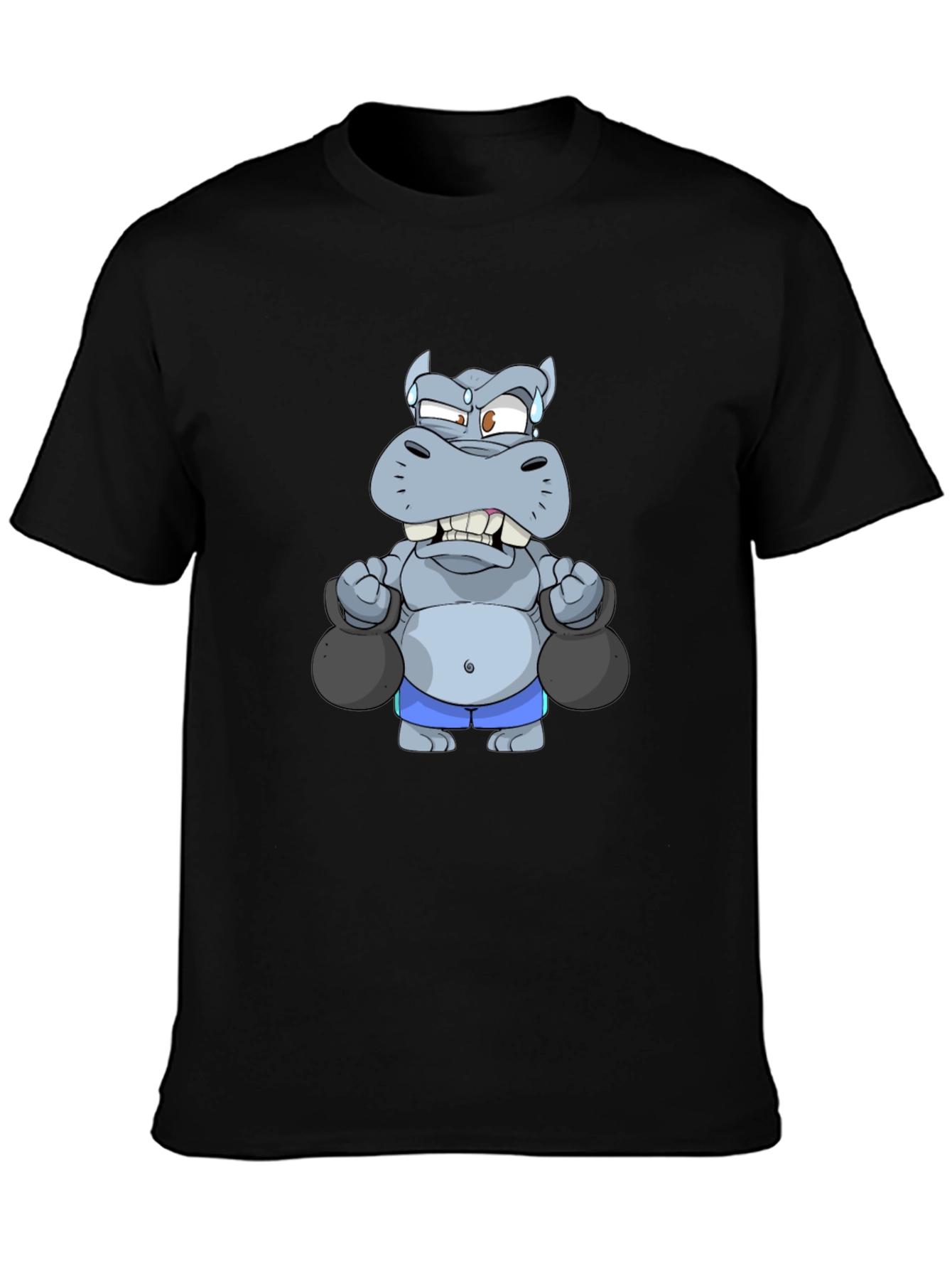 Weightlifting Hippo Graphic Tee - Black T-Shirt