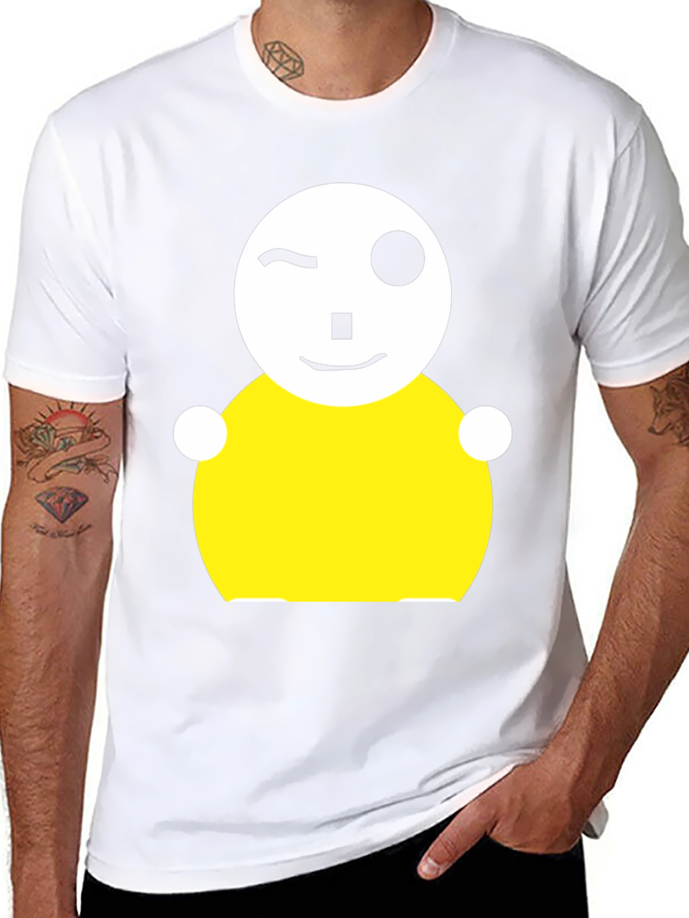 Whimsical Wink Graphic Tee - Black Cotton Blend