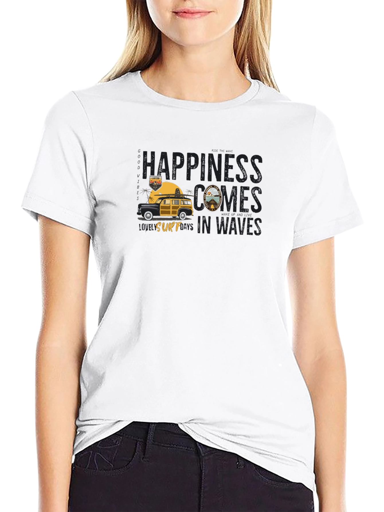 Surfs Up: Happiness Comes in Waves T-Shirt