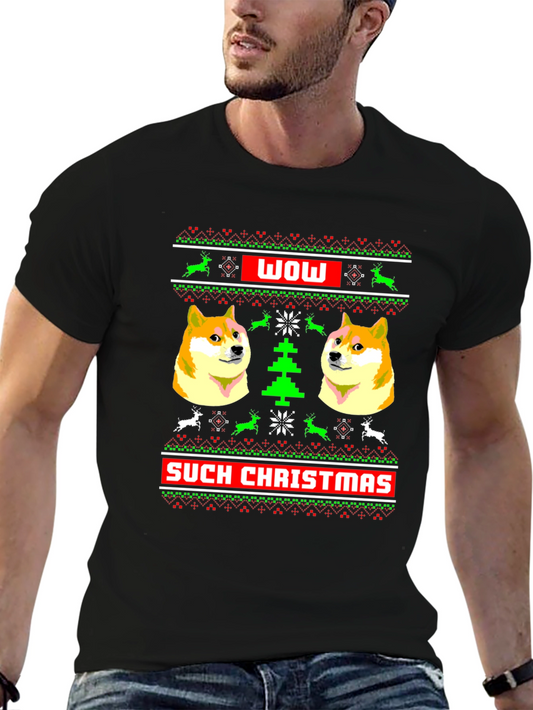 Doge Christmas Sweater T-Shirt - Wow Such Christmas