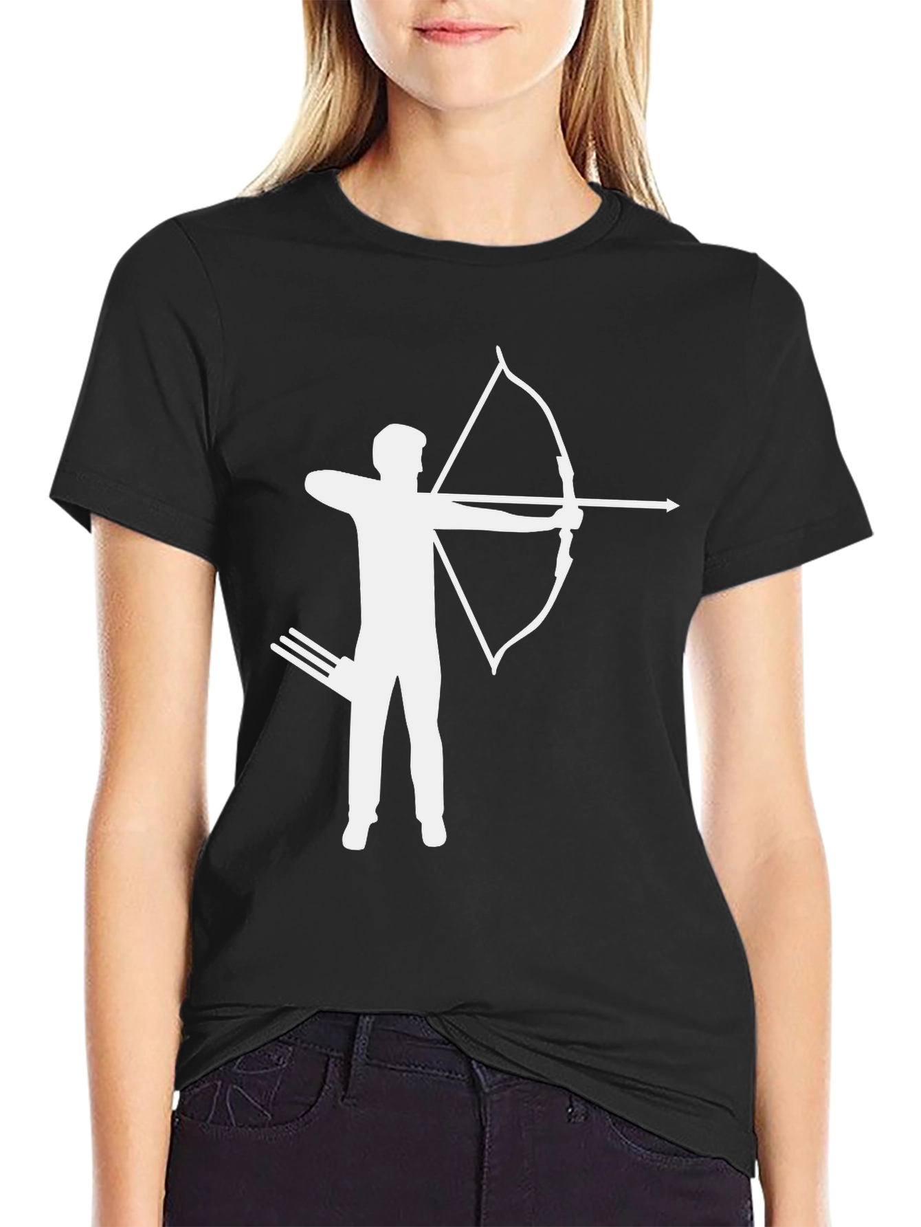 Archer Graphic Tee - Black Cotton T-Shirt