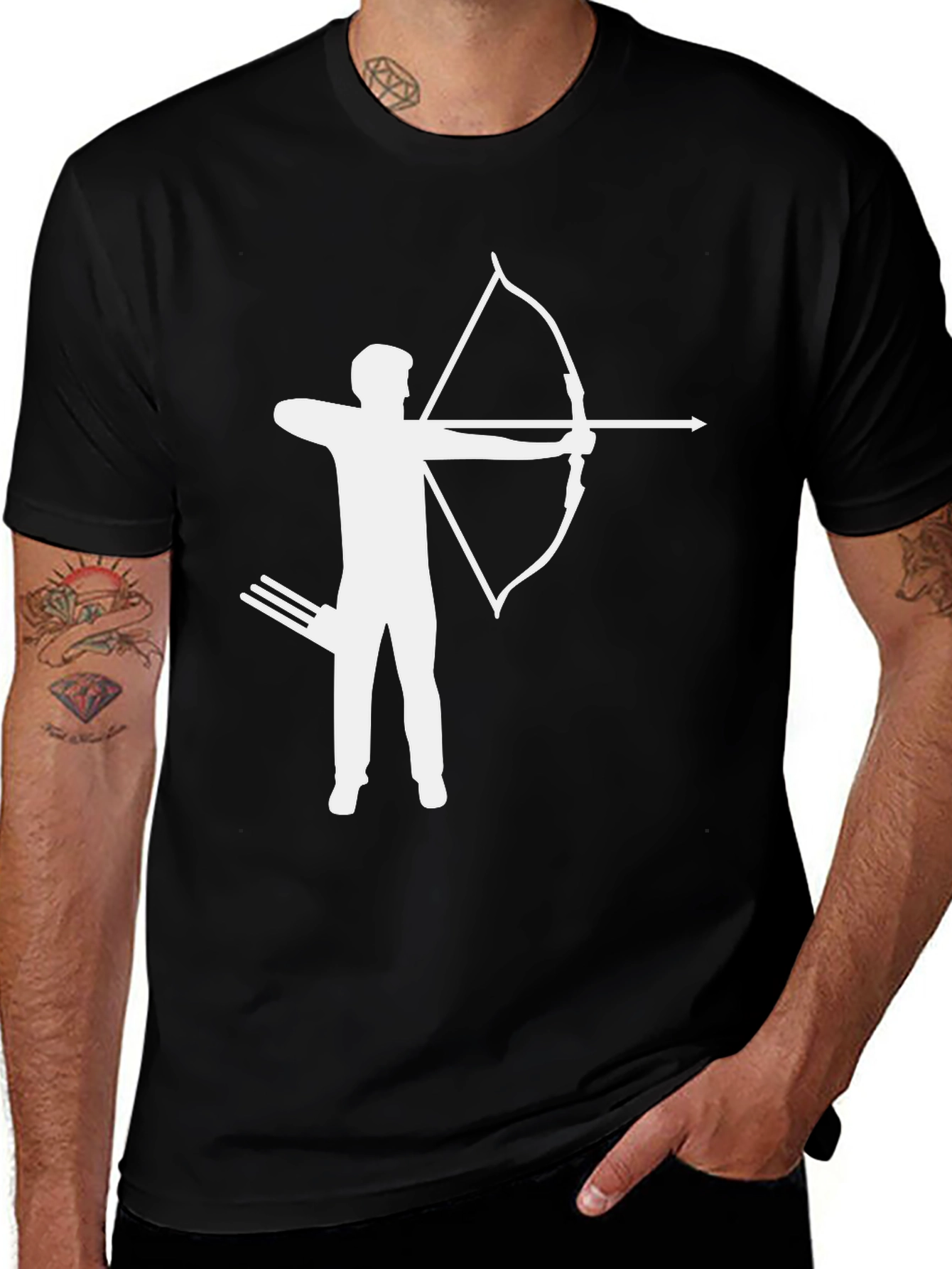 Archer Graphic Tee - Black Cotton T-Shirt