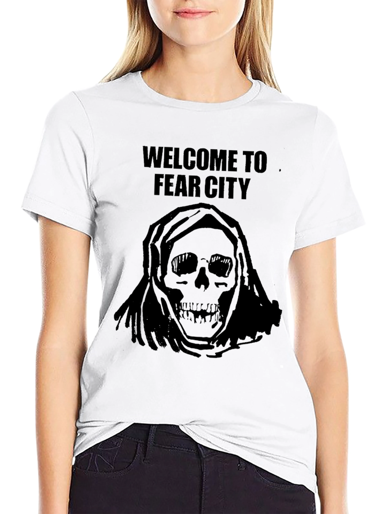 Fear City Skull T-Shirt - Mens Graphic Tee