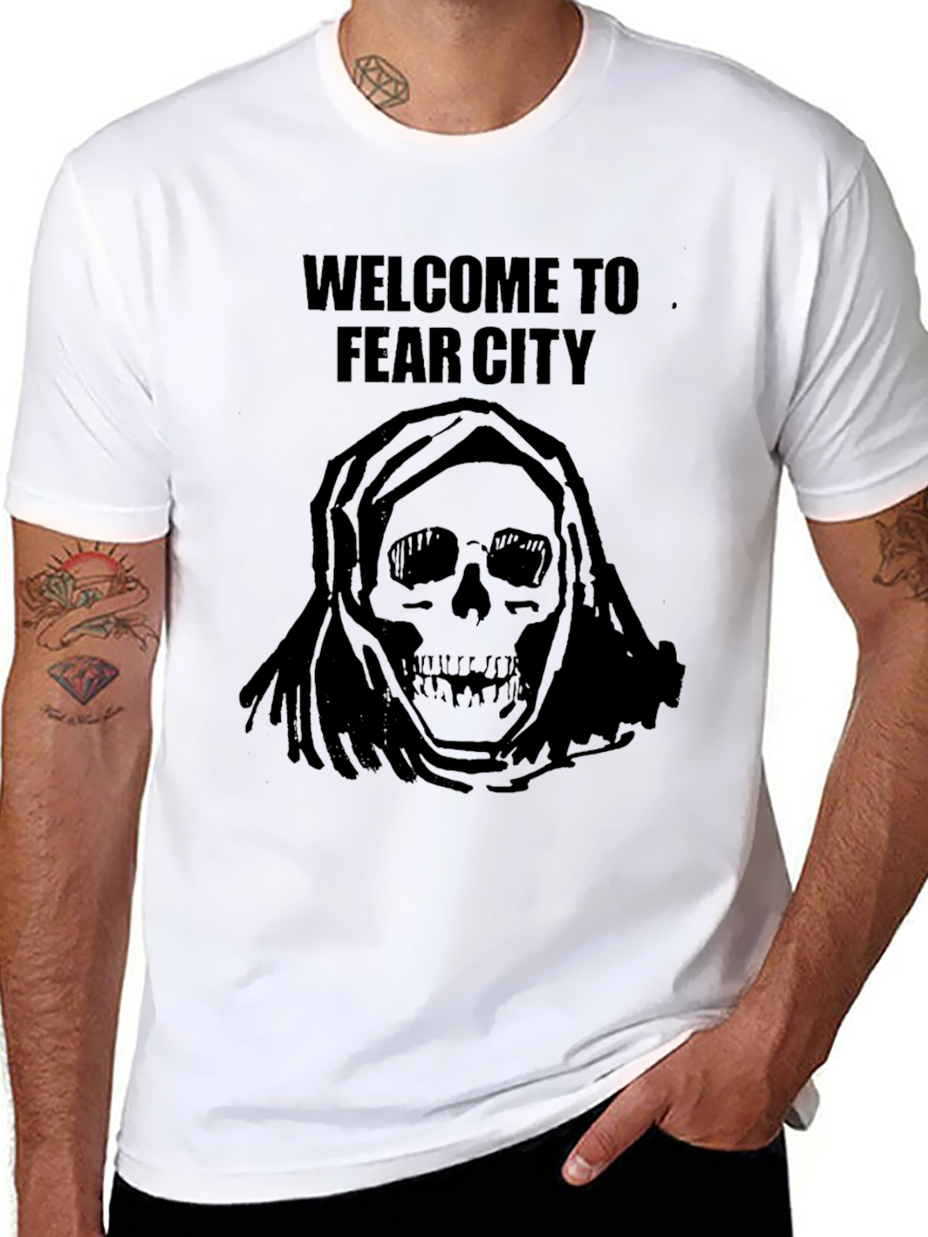 Fear City Skull T-Shirt - Mens Graphic Tee