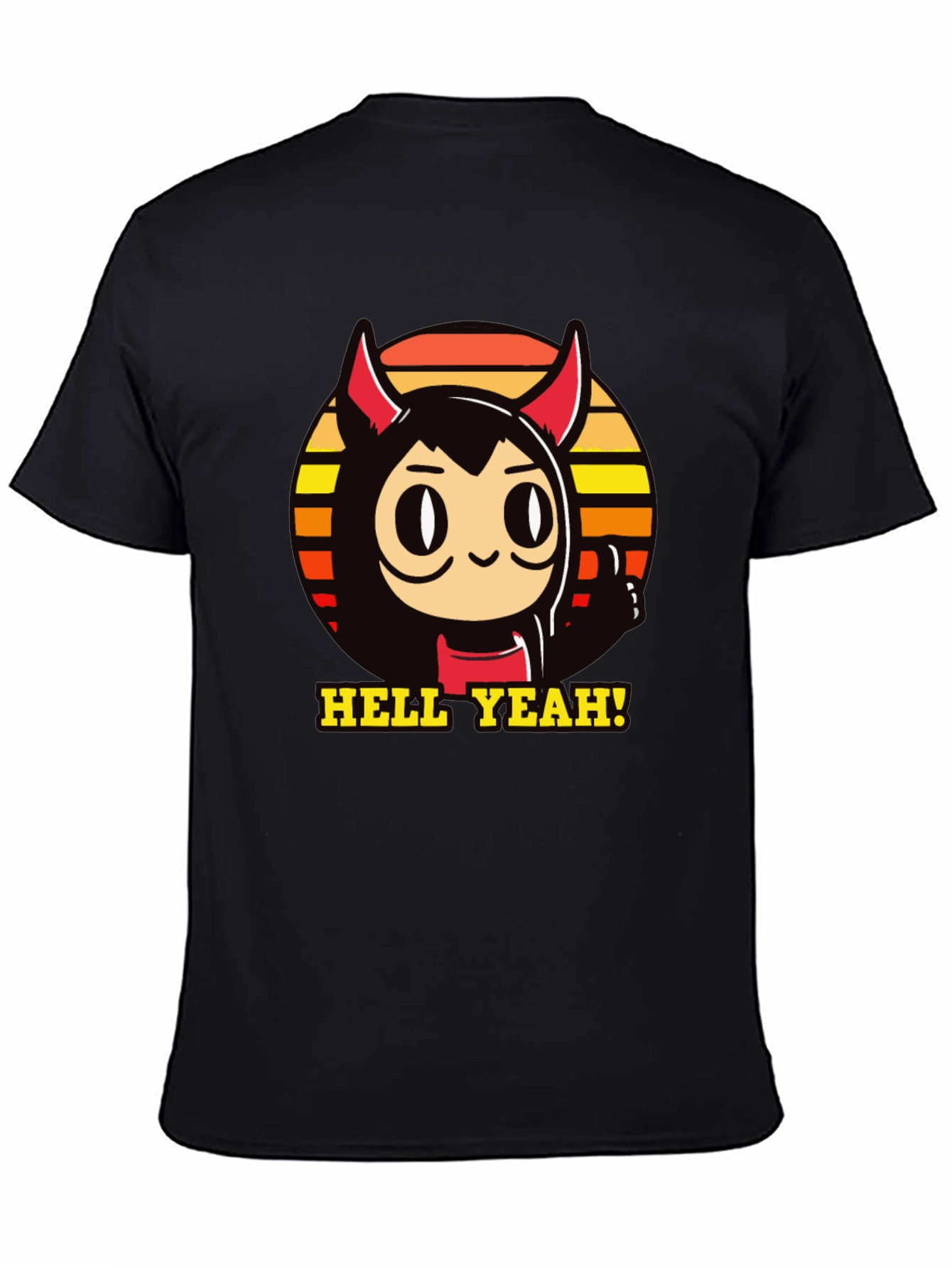 Hell Yeah Devil Cartoon Graphic Tee