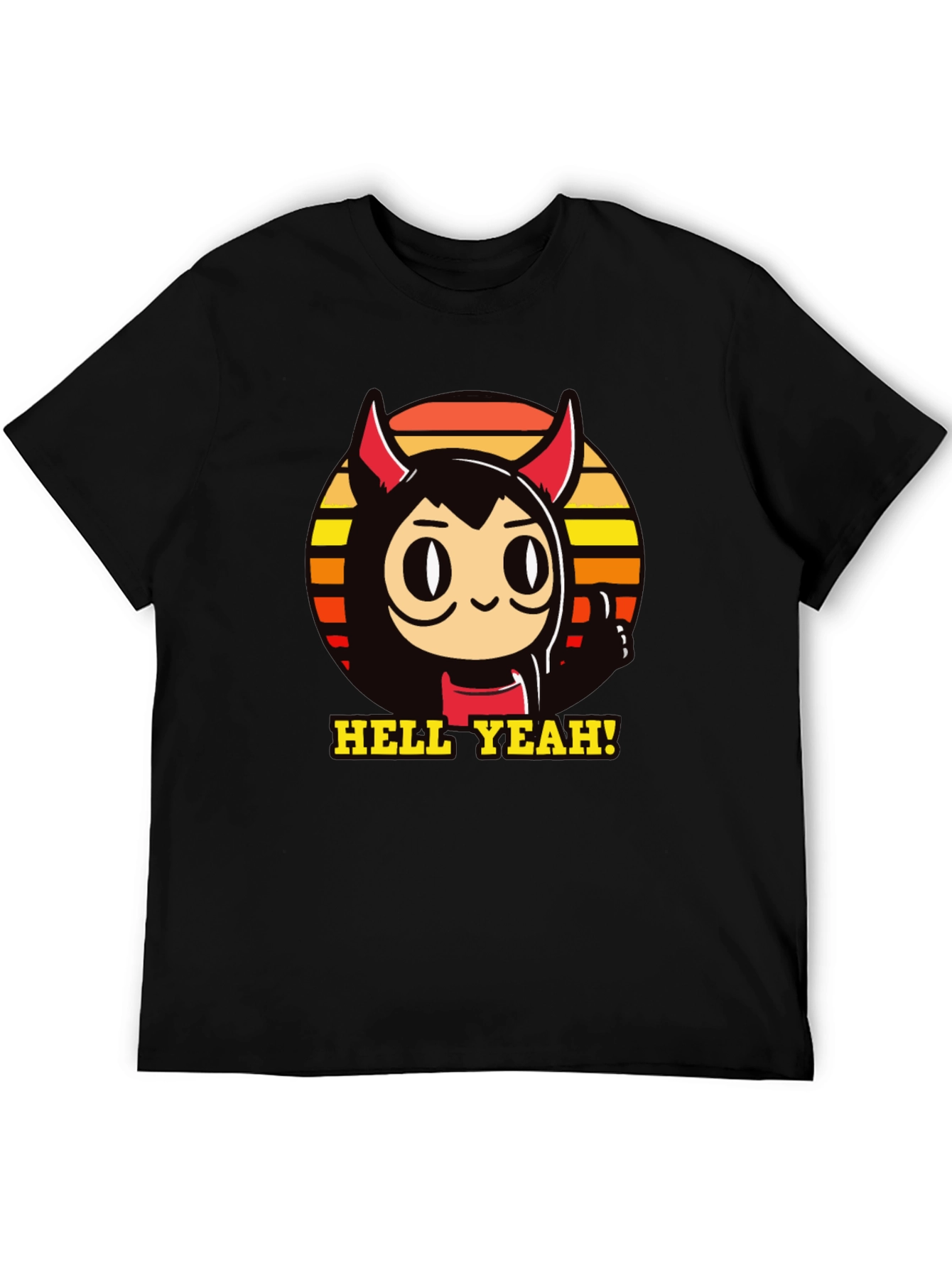 Hell Yeah Devil Cartoon Graphic Tee