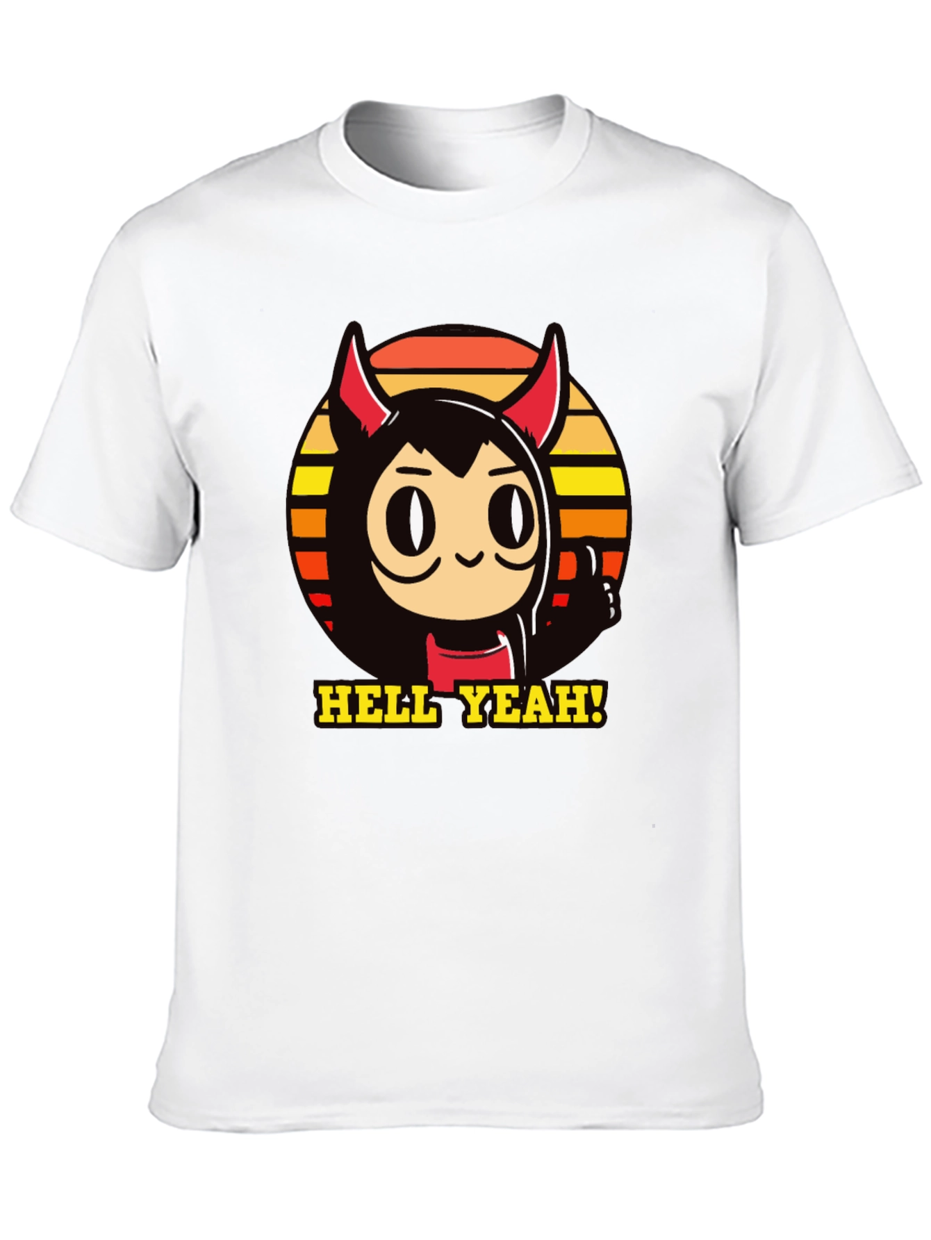 Hell Yeah Devil Cartoon Graphic Tee