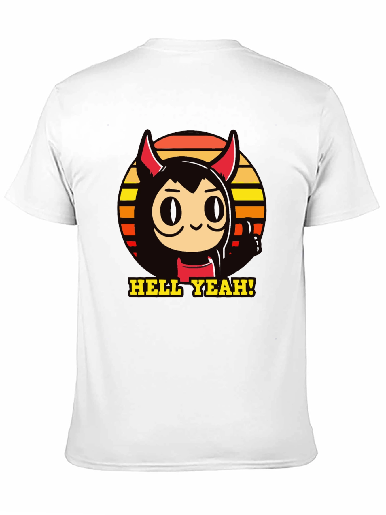 Hell Yeah Devil Cartoon Graphic Tee