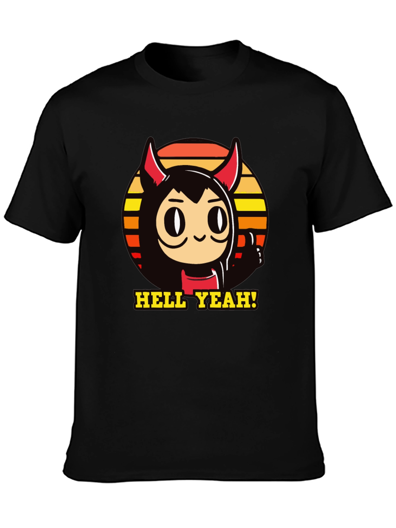 Hell Yeah Devil Cartoon Graphic Tee