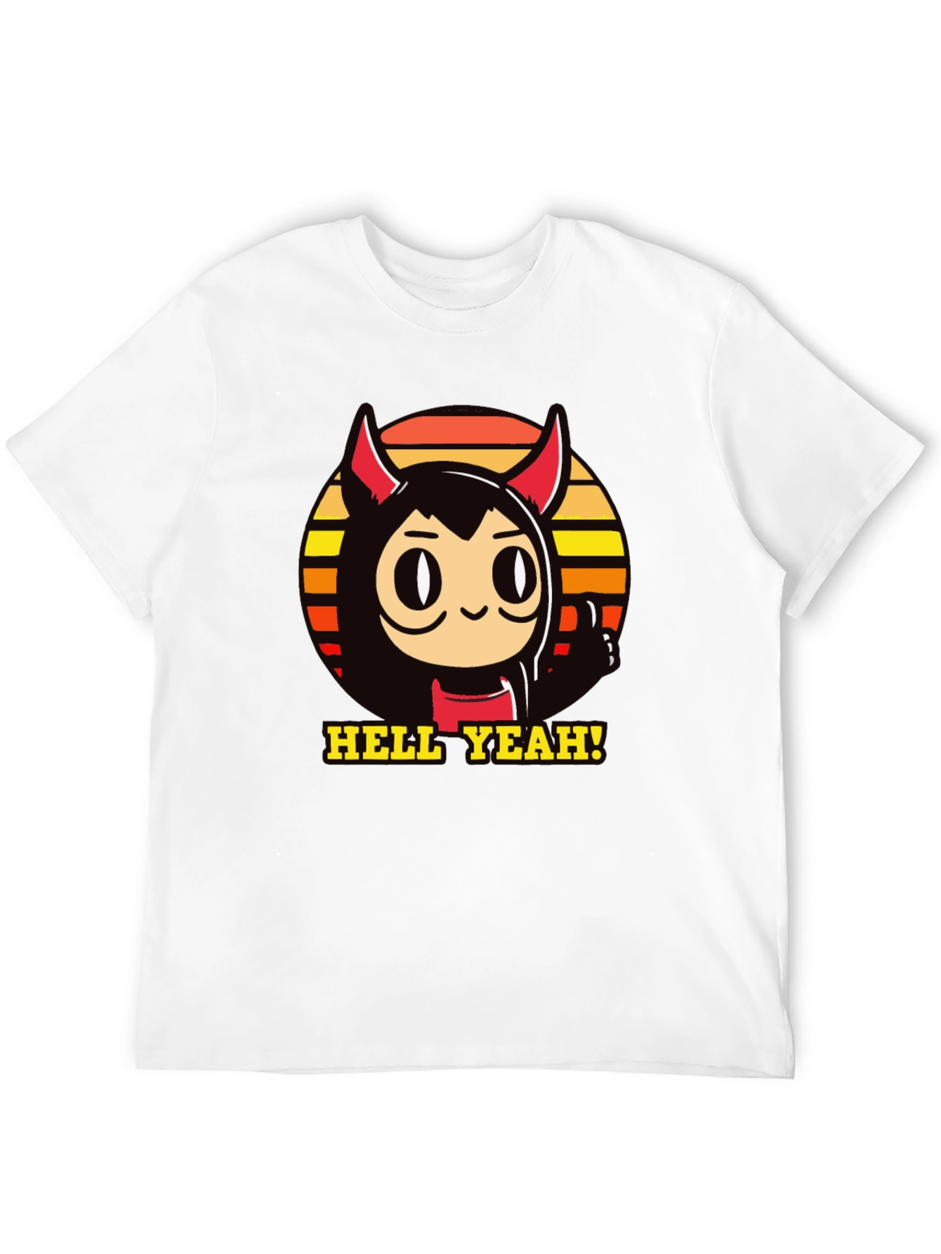 Hell Yeah Devil Cartoon Graphic Tee