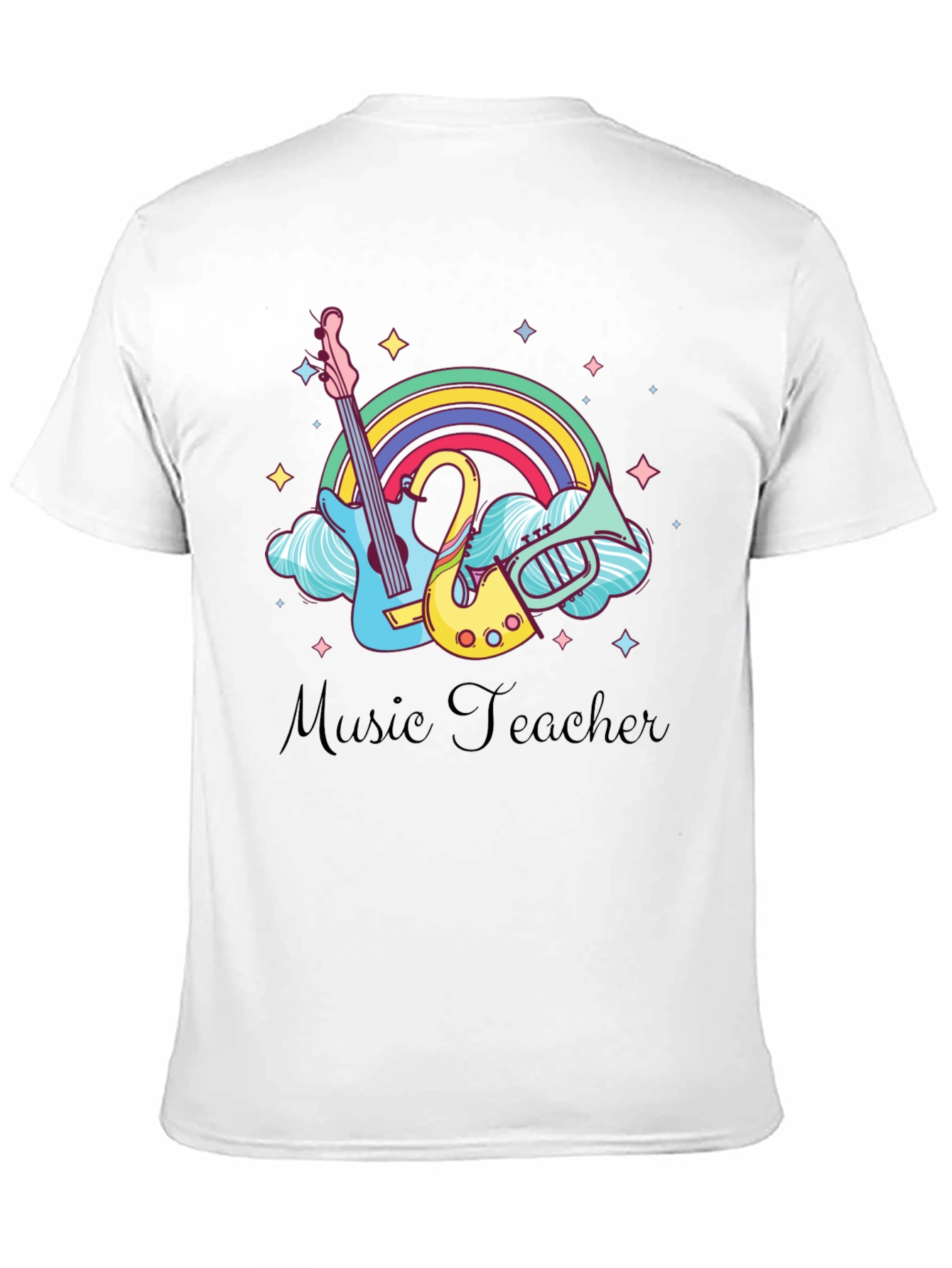 Music Teacher T-Shirt: Rainbow Music Instrument Design
