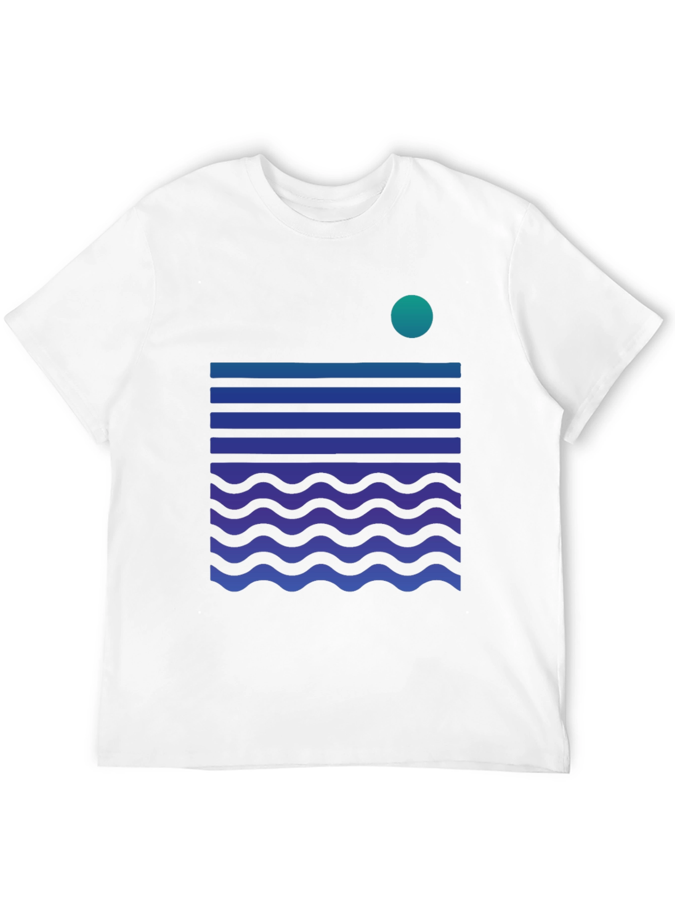 Abstract Ocean Wave Graphic Tee - Black