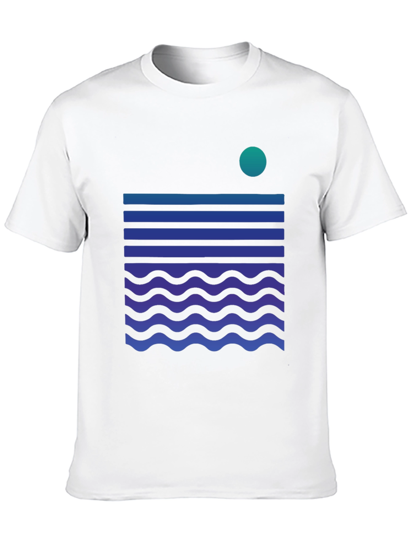 Abstract Ocean Wave Graphic Tee - Black