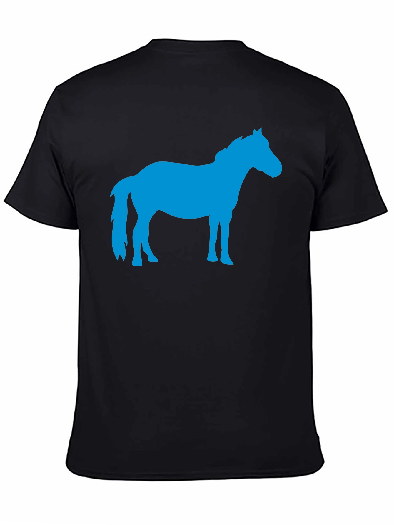 Blue Horse Silhouette Black Graphic Tee