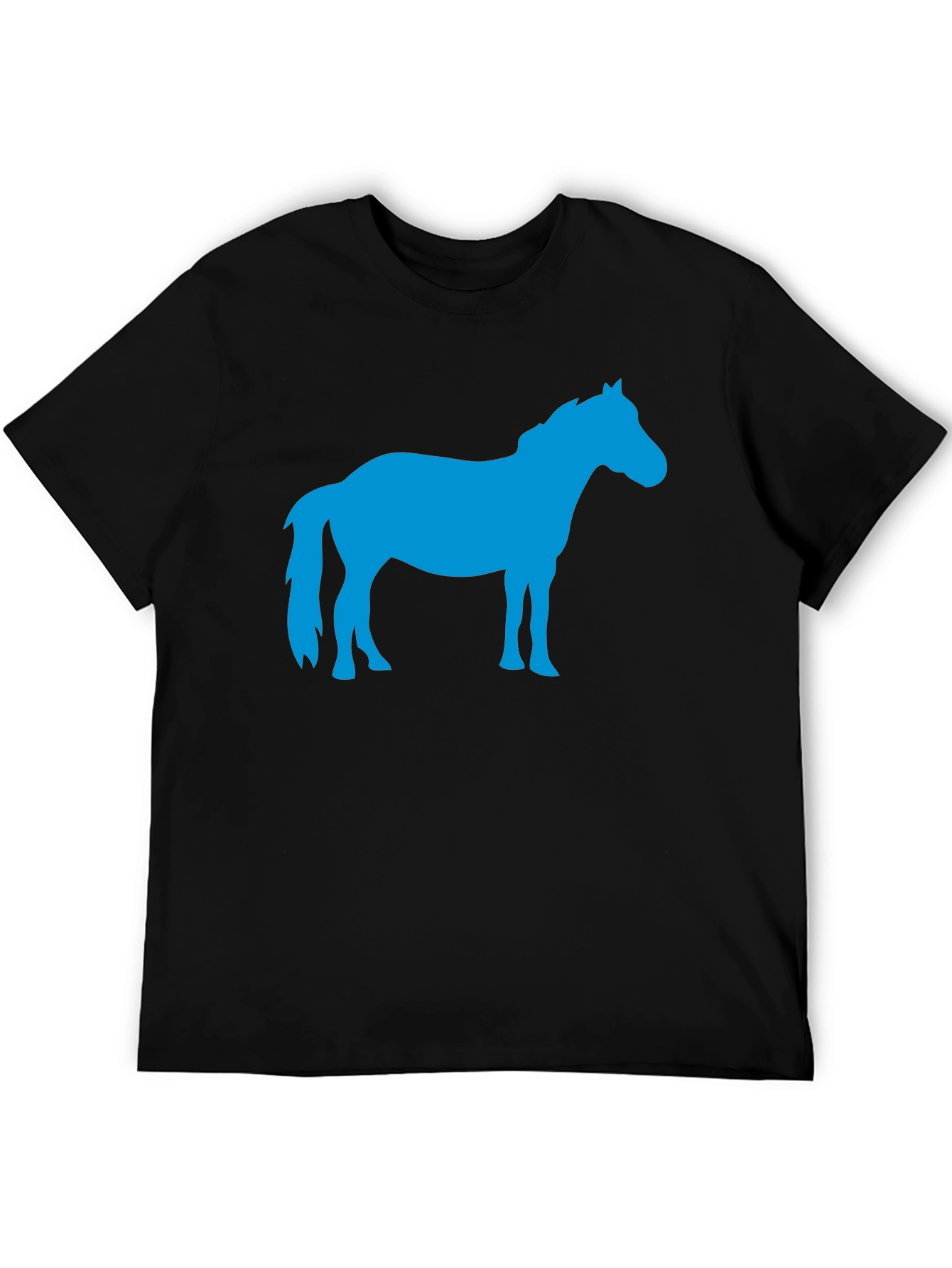 Blue Horse Silhouette Black Graphic Tee