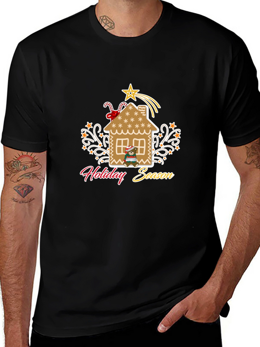 Holiday Season Gingerbread House Graphic Tee