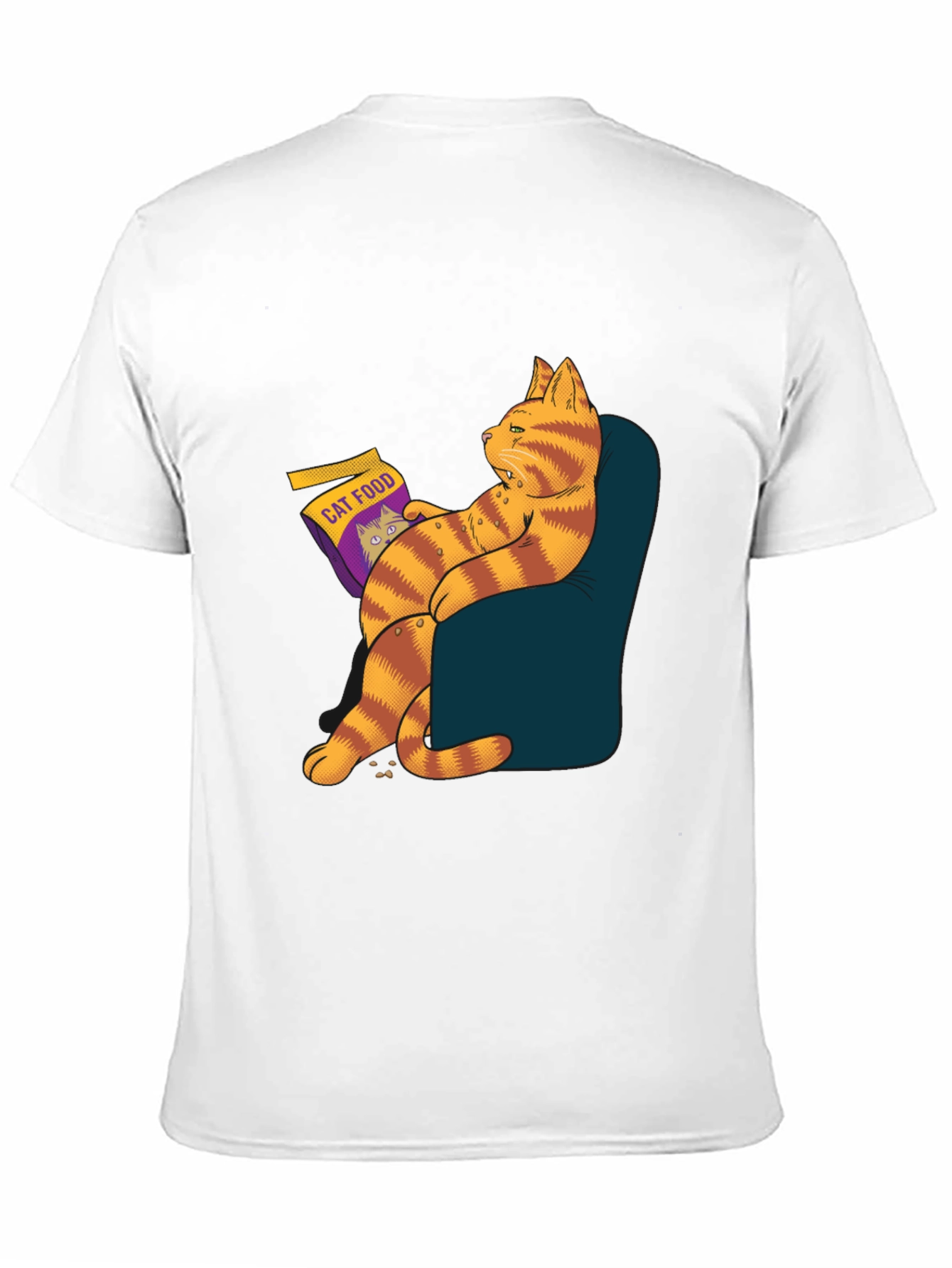 Funny Cat Food T-Shirt - Lazy Cat Design