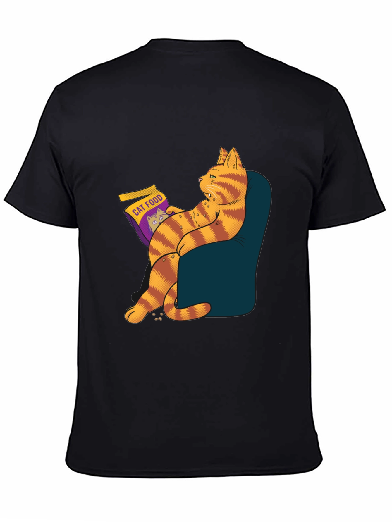 Funny Cat Food T-Shirt - Lazy Cat Design