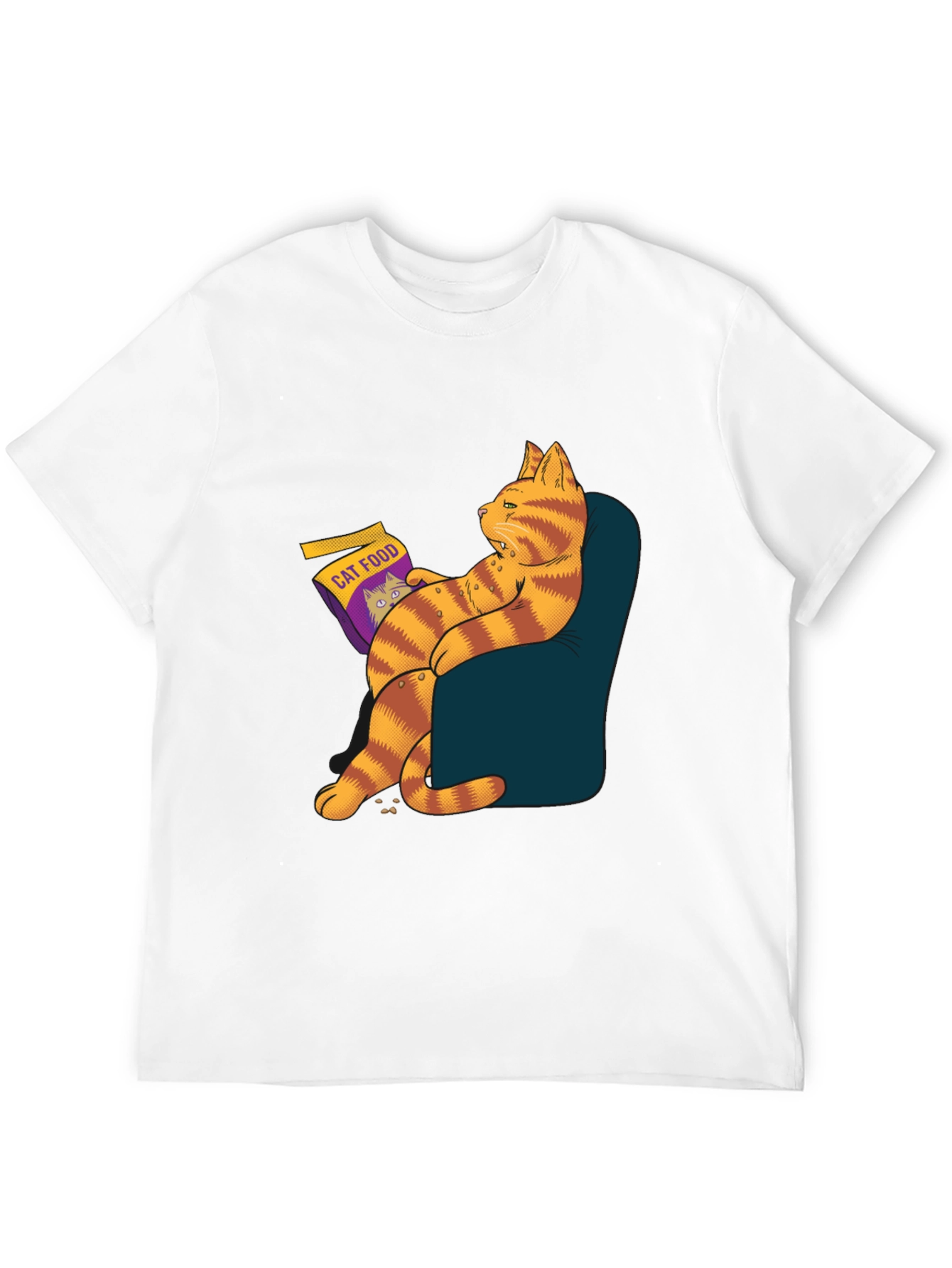 Funny Cat Food T-Shirt - Lazy Cat Design