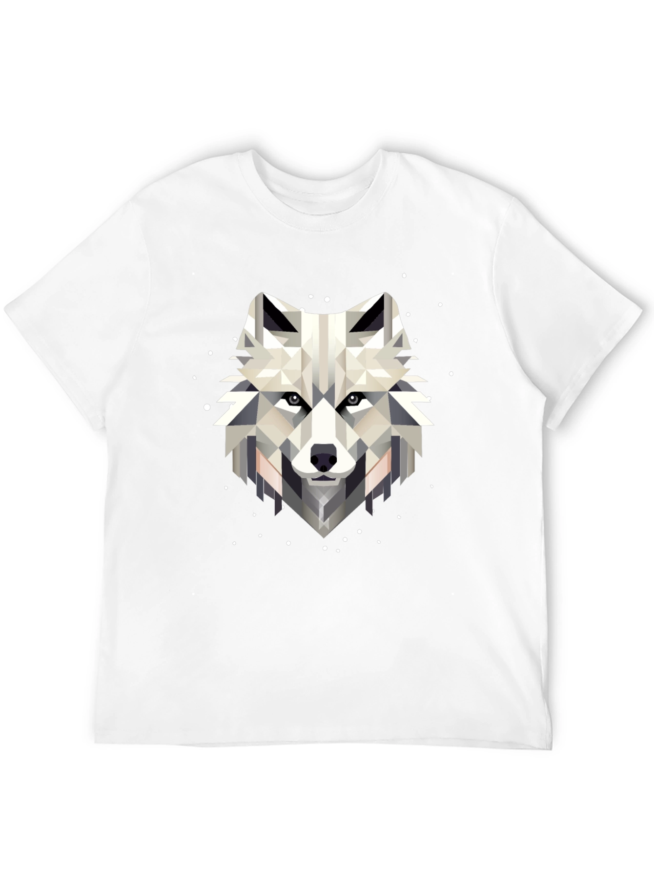 Geometric Wolf Graphic Black T-Shirt