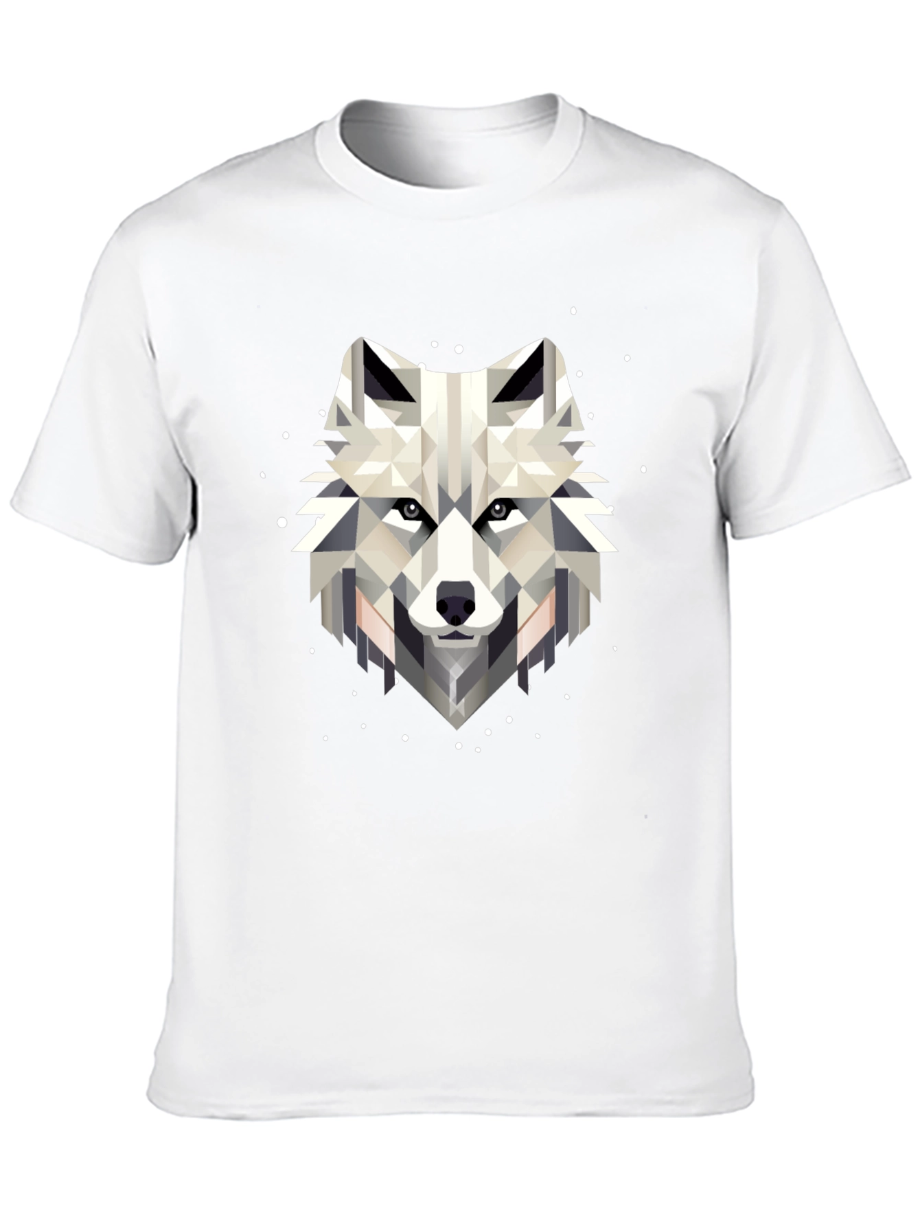 Geometric Wolf Graphic Black T-Shirt