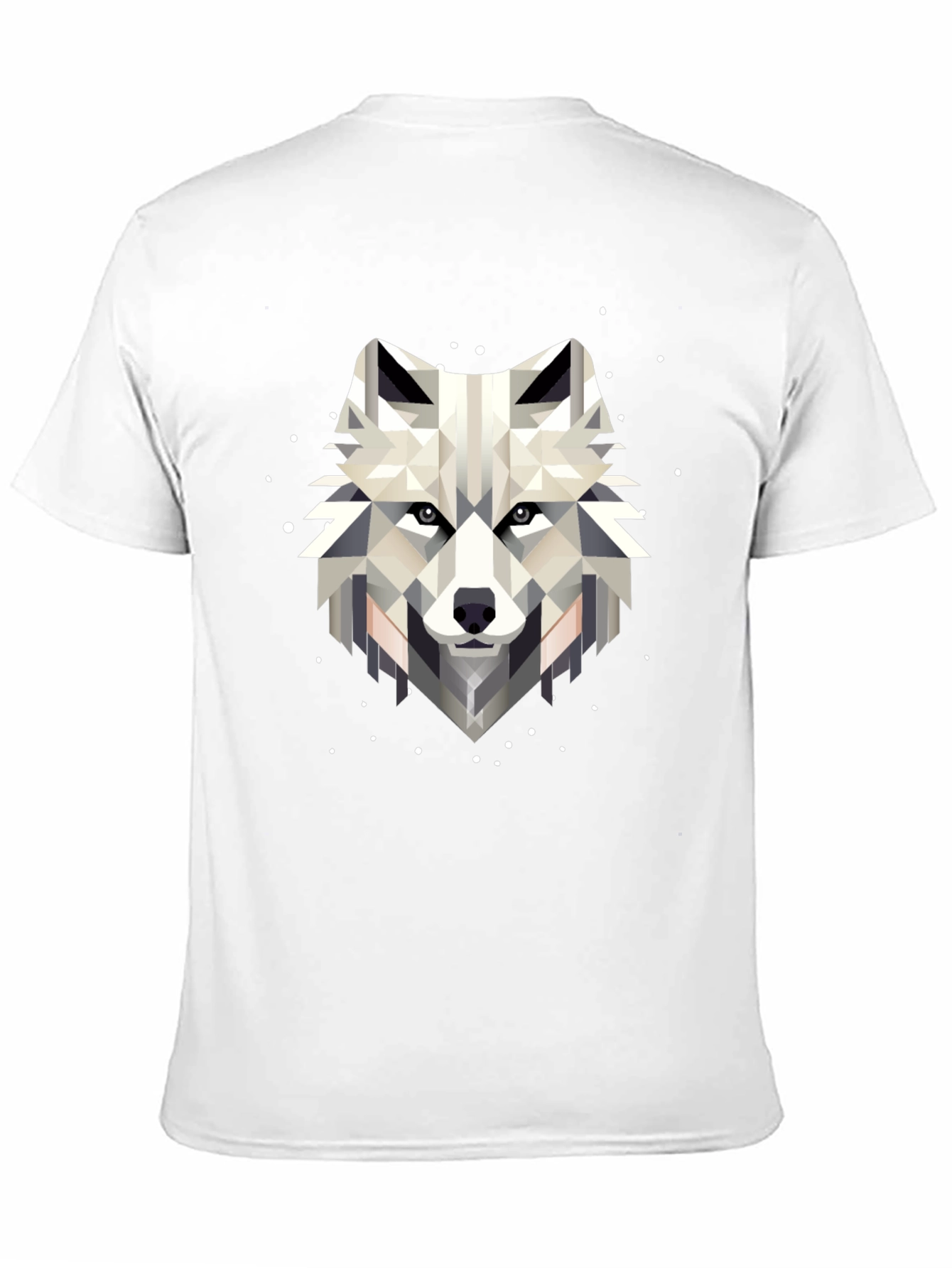 Geometric Wolf Graphic Black T-Shirt