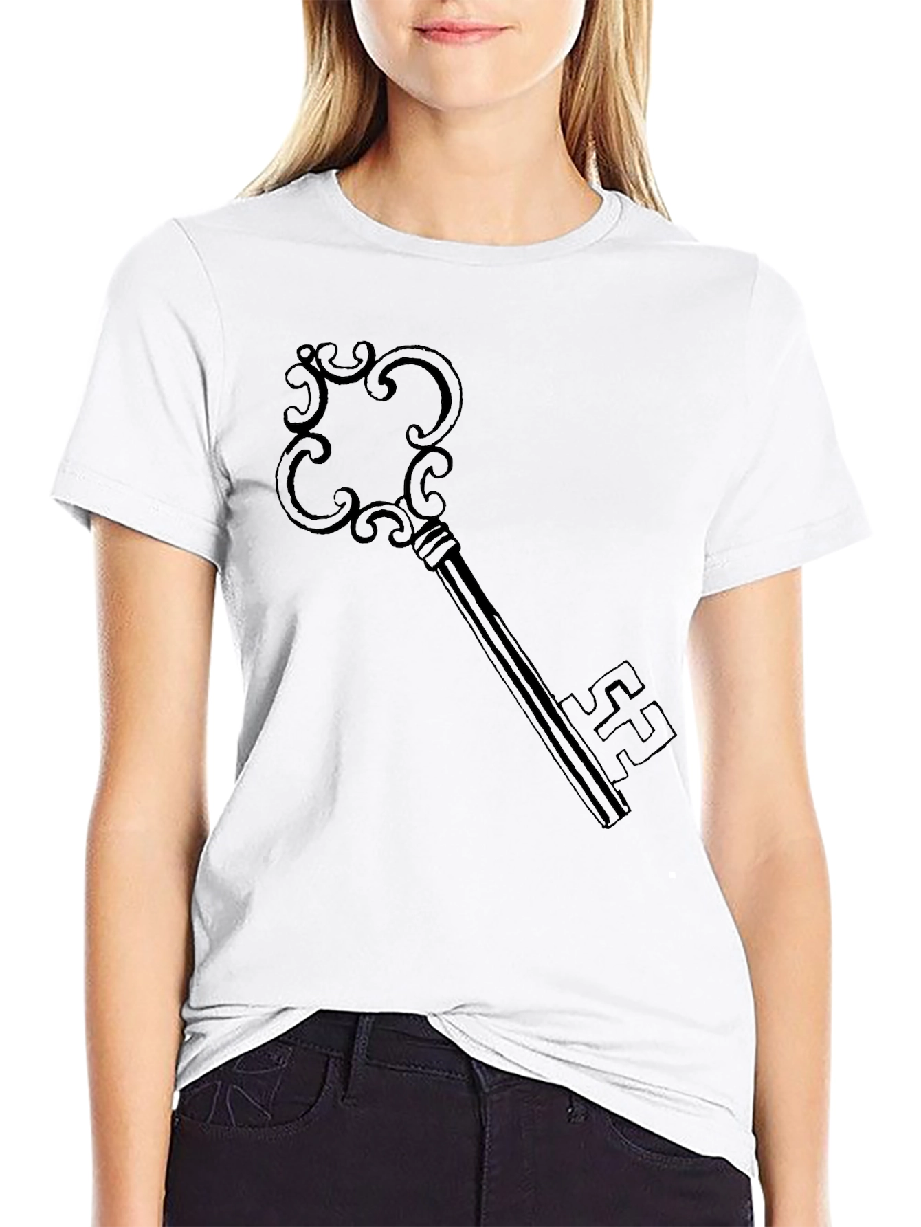 Black T-Shirt with Key Design