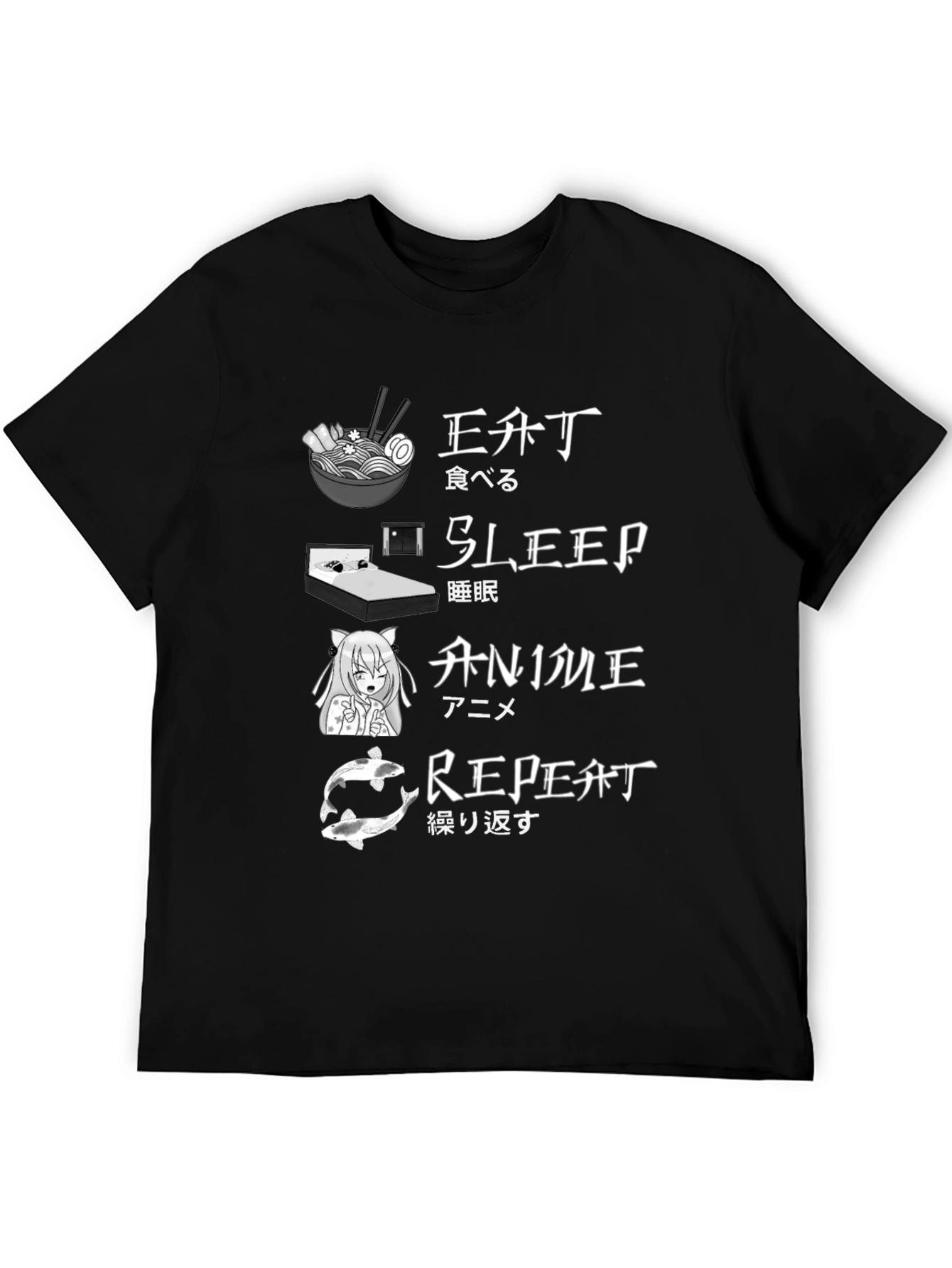 Eat Sleep Anime Repeat T-Shirt
