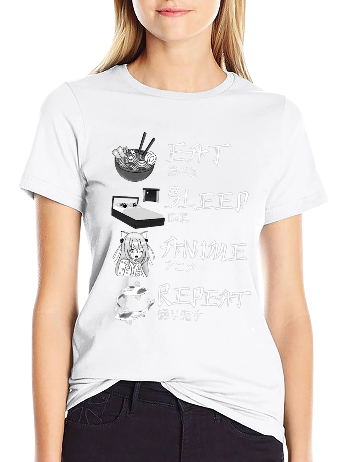 Eat Sleep Anime Repeat T-Shirt