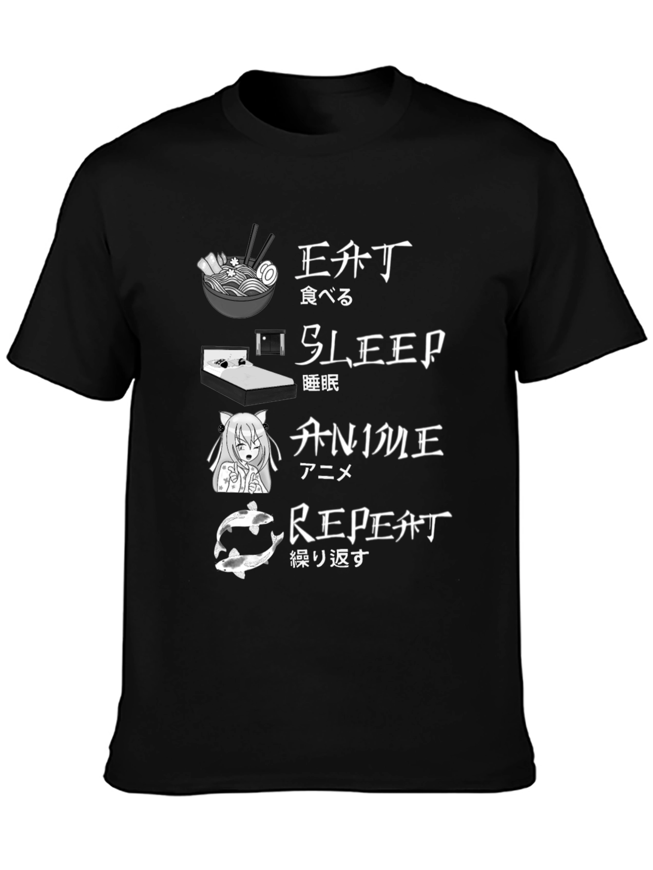 Eat Sleep Anime Repeat T-Shirt