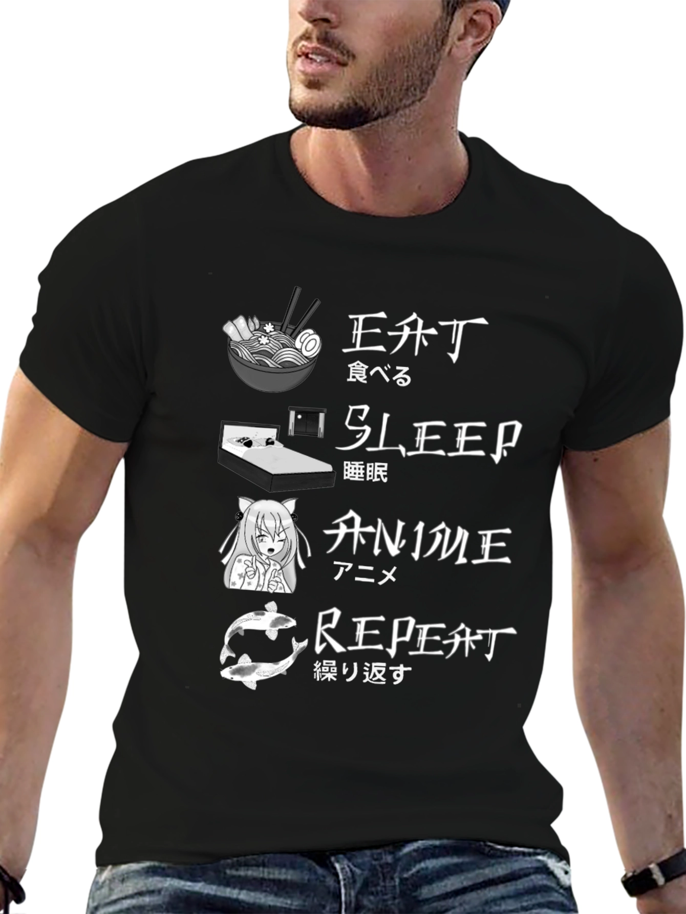 Eat Sleep Anime Repeat T-Shirt