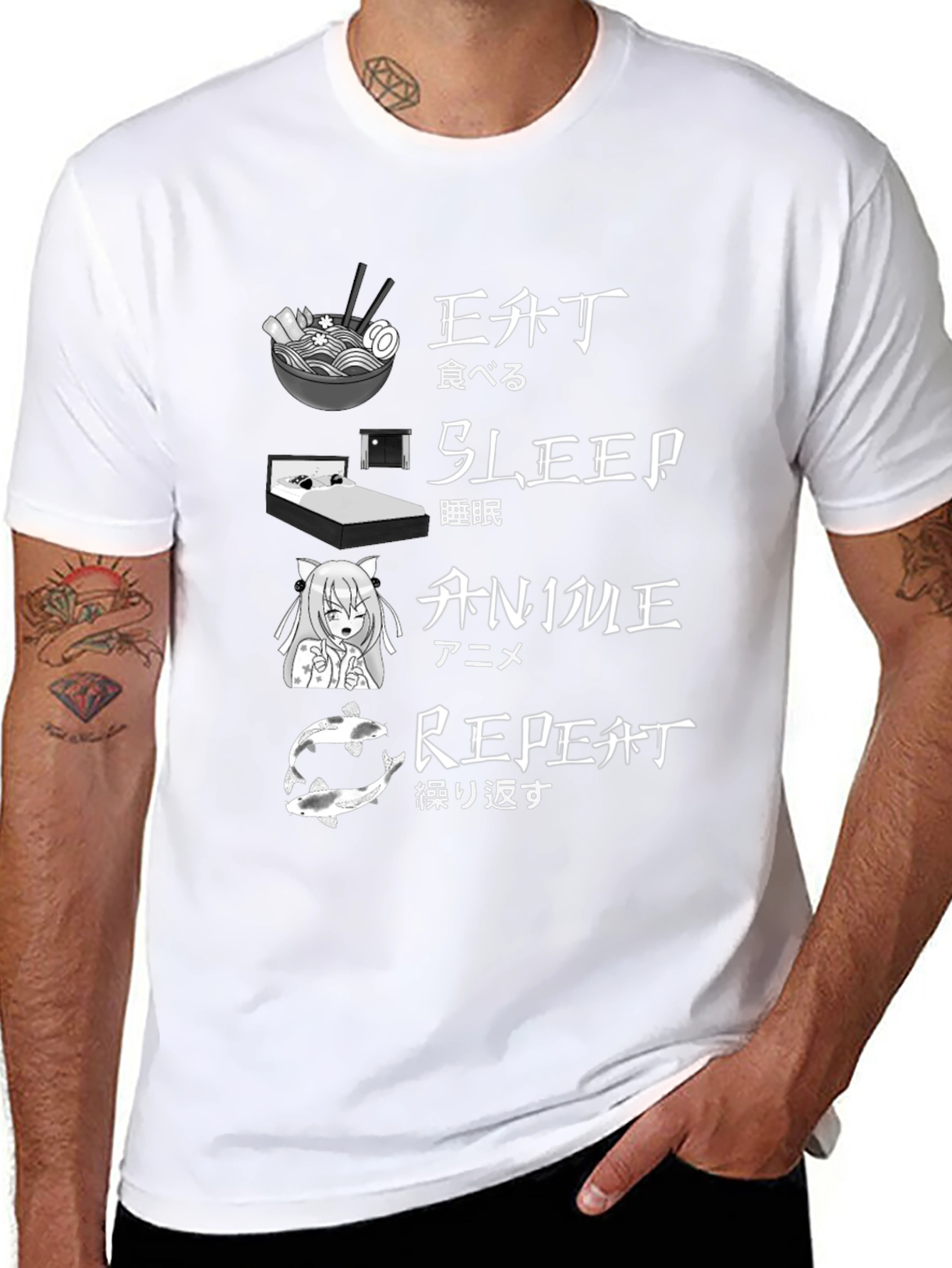 Eat Sleep Anime Repeat T-Shirt