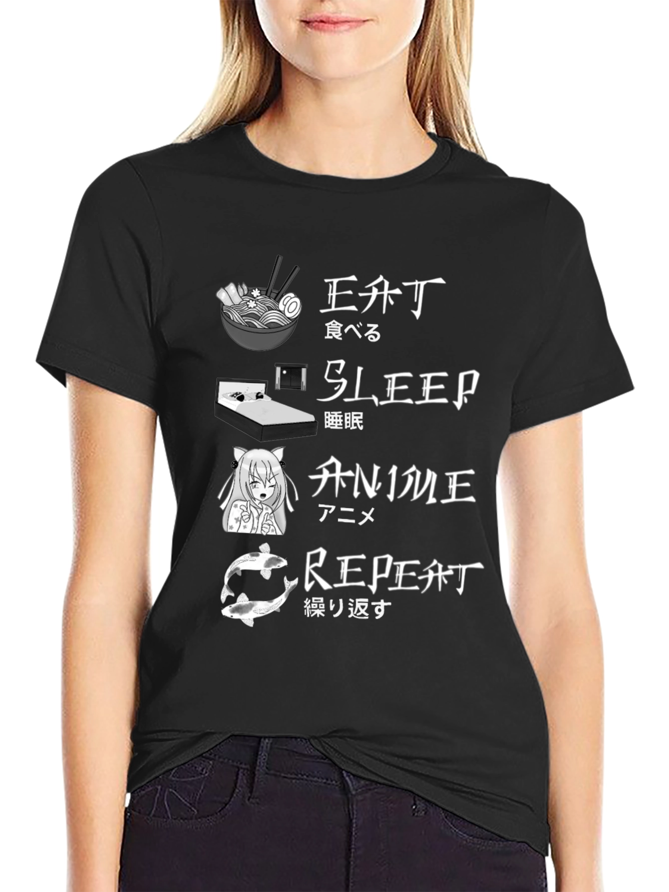 Eat Sleep Anime Repeat T-Shirt