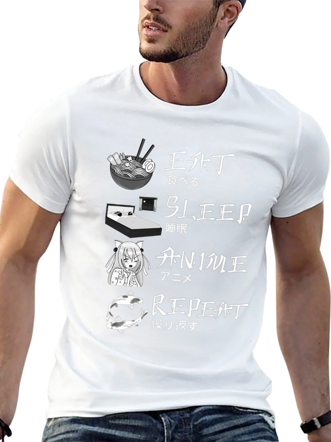 Eat Sleep Anime Repeat T-Shirt