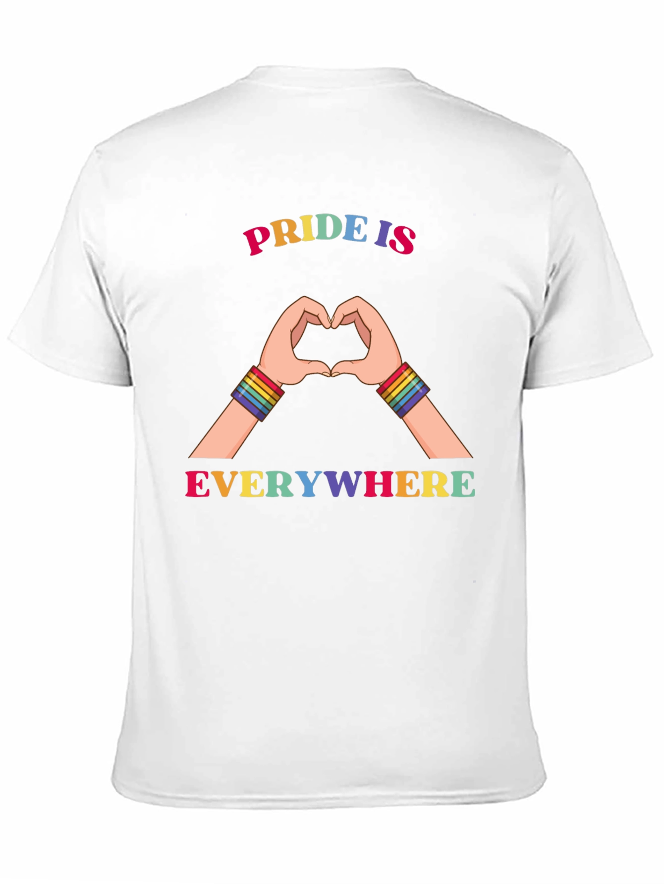 Pride Is Everywhere Rainbow Heart Hands T-Shirt