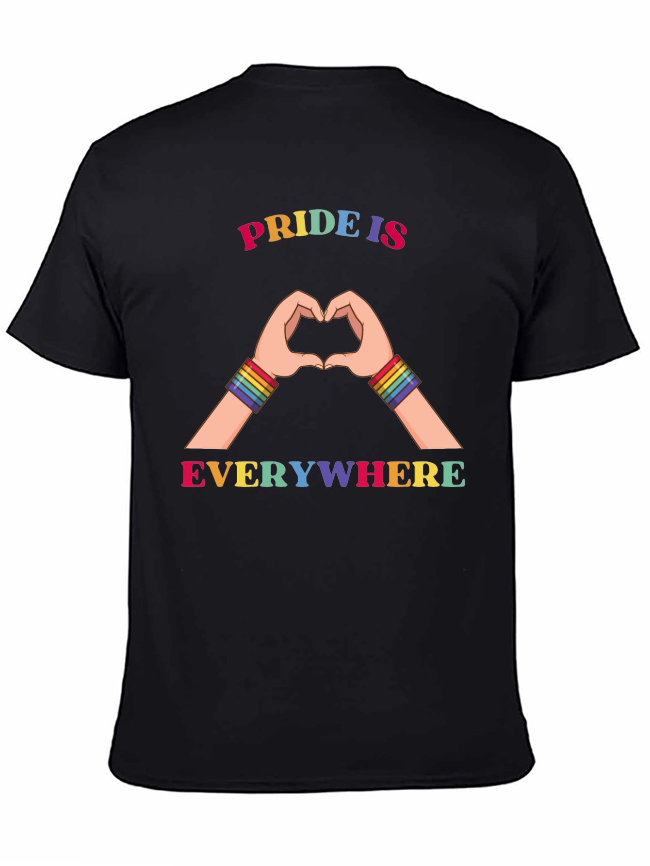 Pride Is Everywhere Rainbow Heart Hands T-Shirt