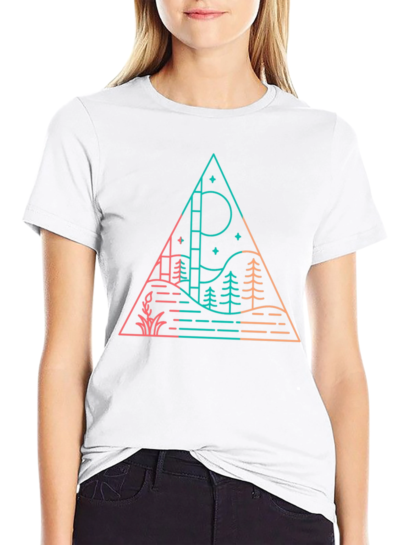 Modern Geometric Mountain T-Shirt