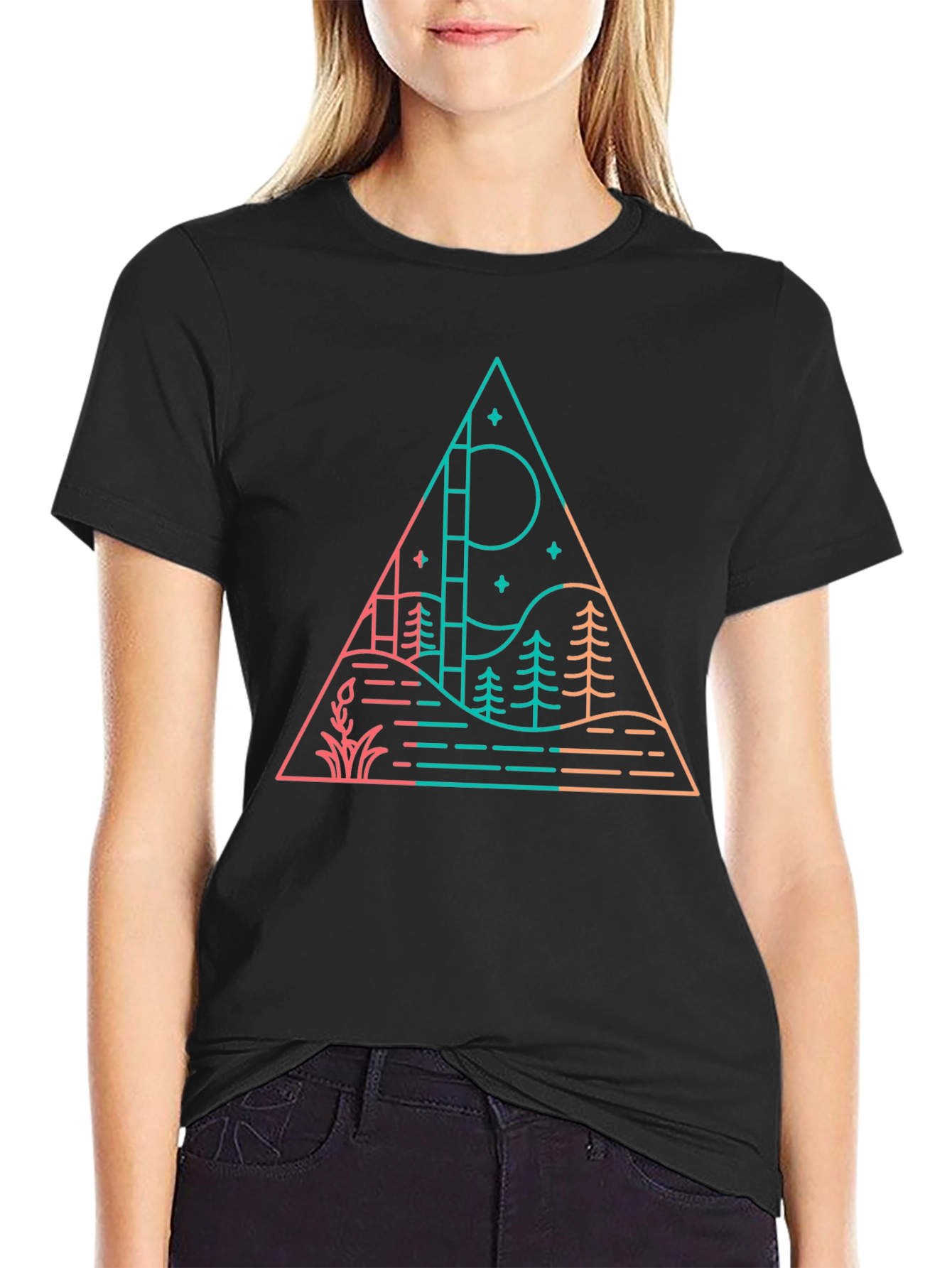 Modern Geometric Mountain T-Shirt