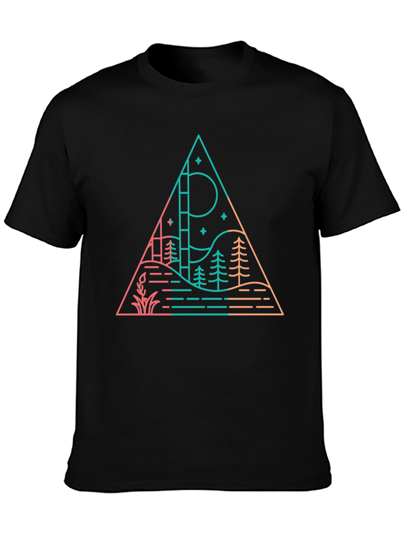 Modern Geometric Mountain T-Shirt