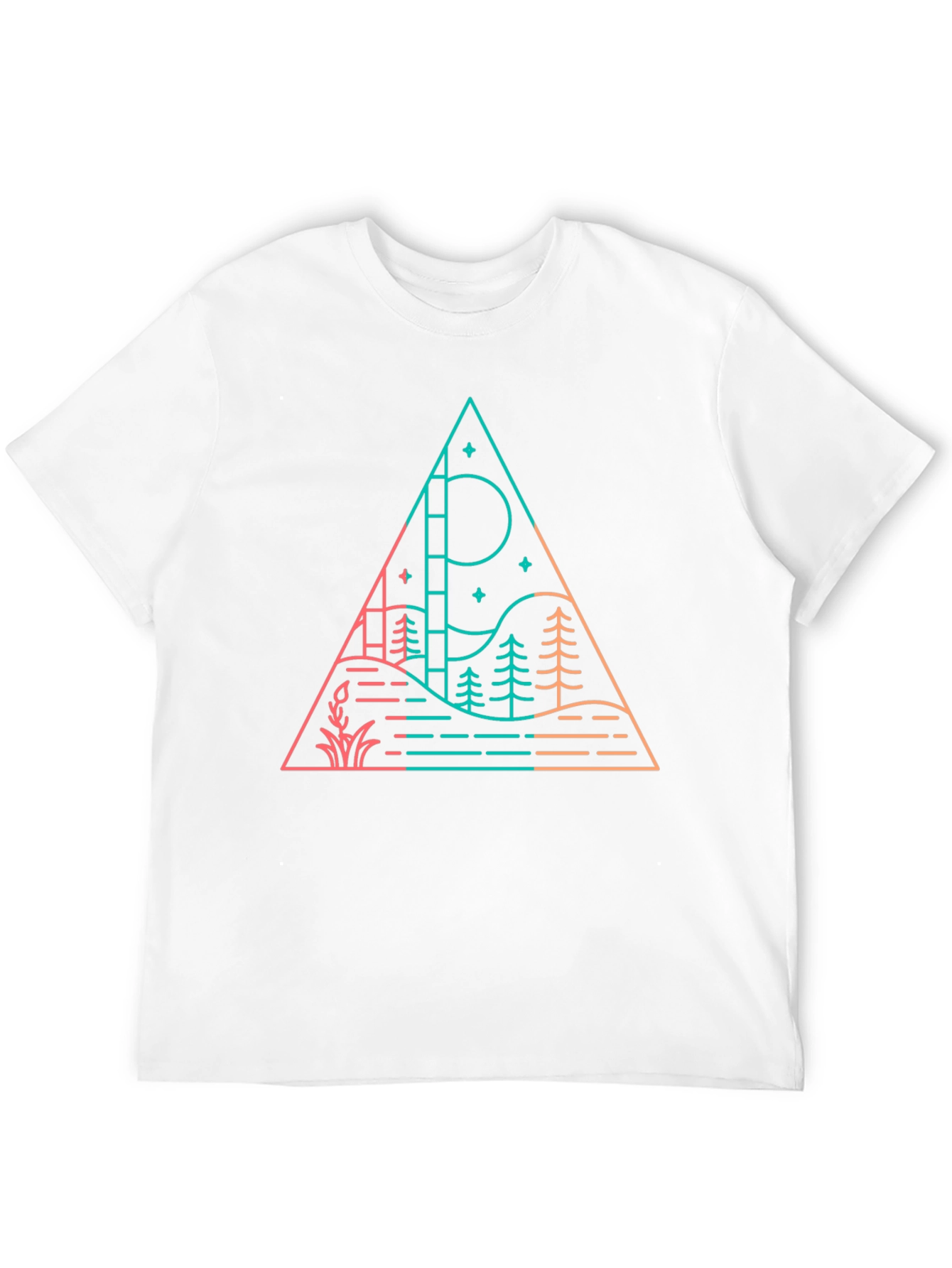 Modern Geometric Mountain T-Shirt