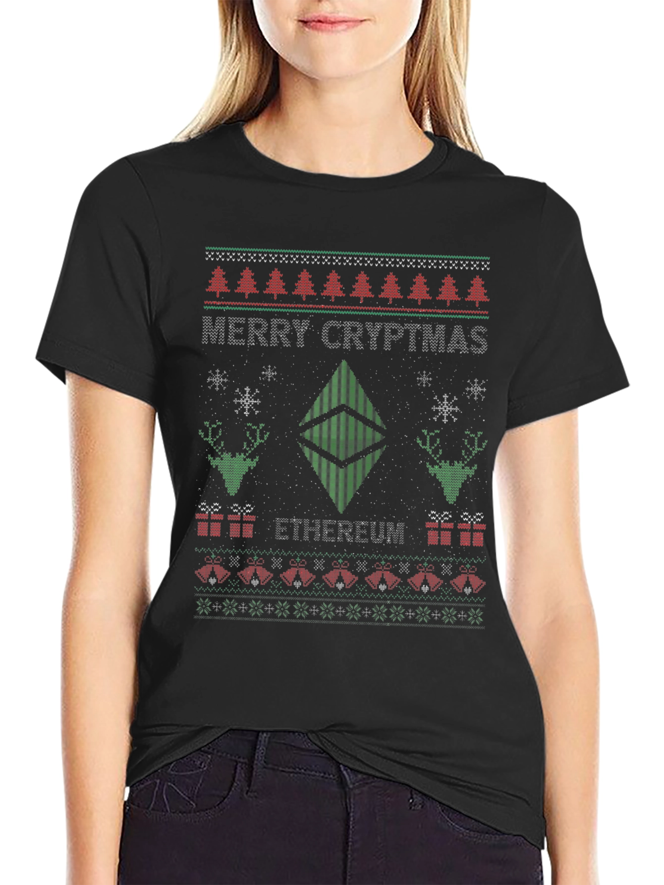 Merry Cryptmas Ethereum Ugly Christmas Sweater T-Shirt