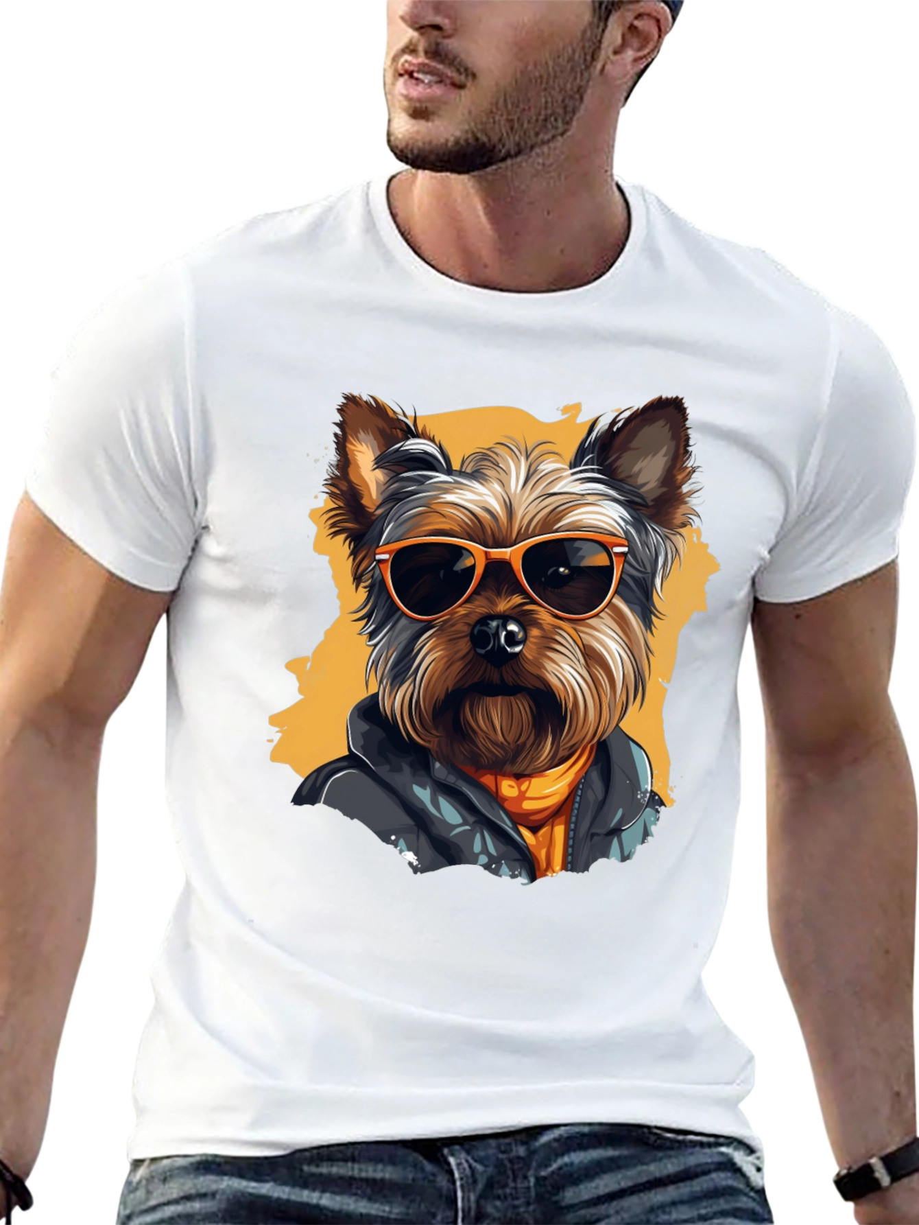 Cool Dog Graphic Tee - Trendy Yorkie T-Shirt