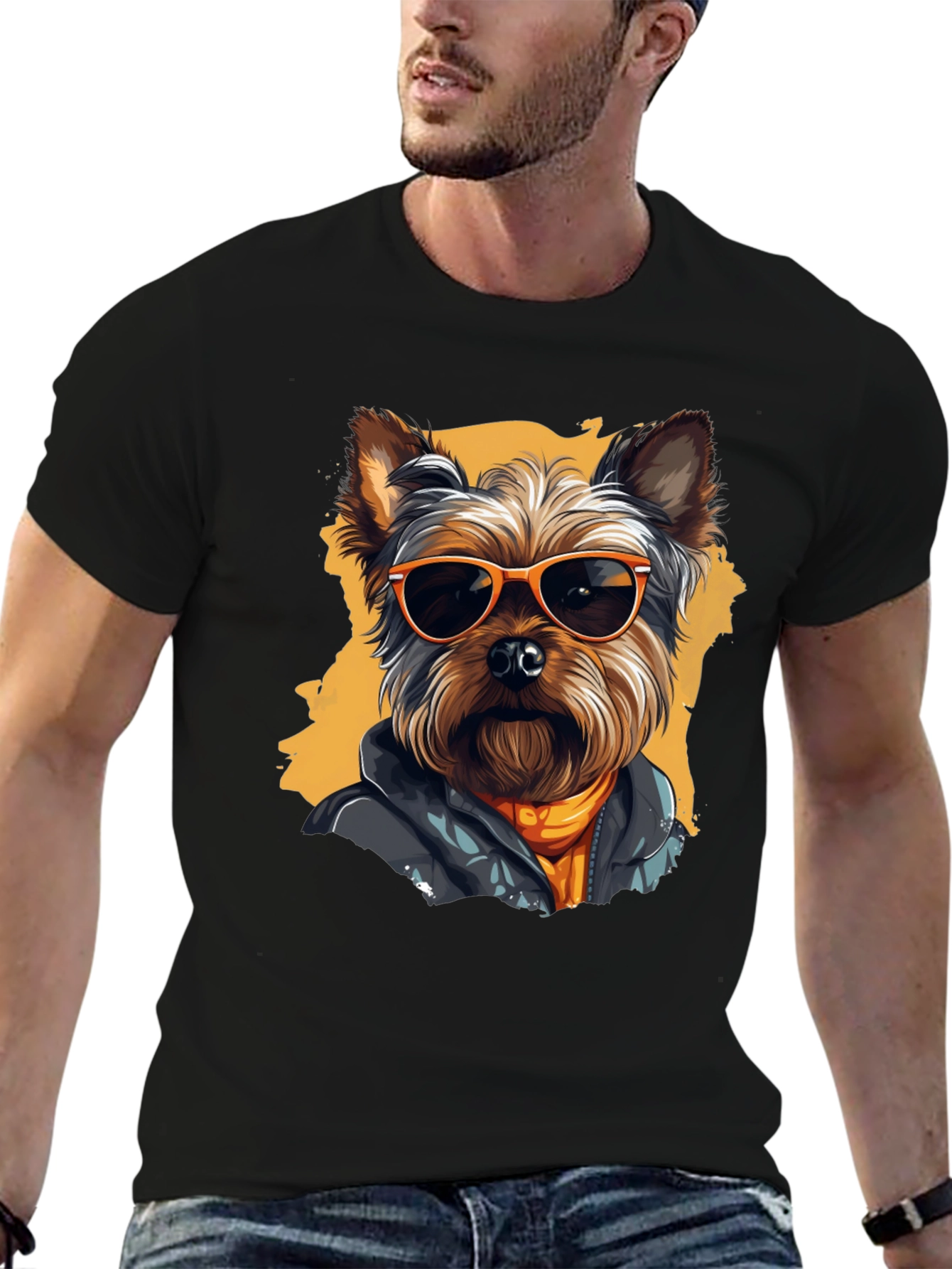 Cool Dog Graphic Tee - Trendy Yorkie T-Shirt