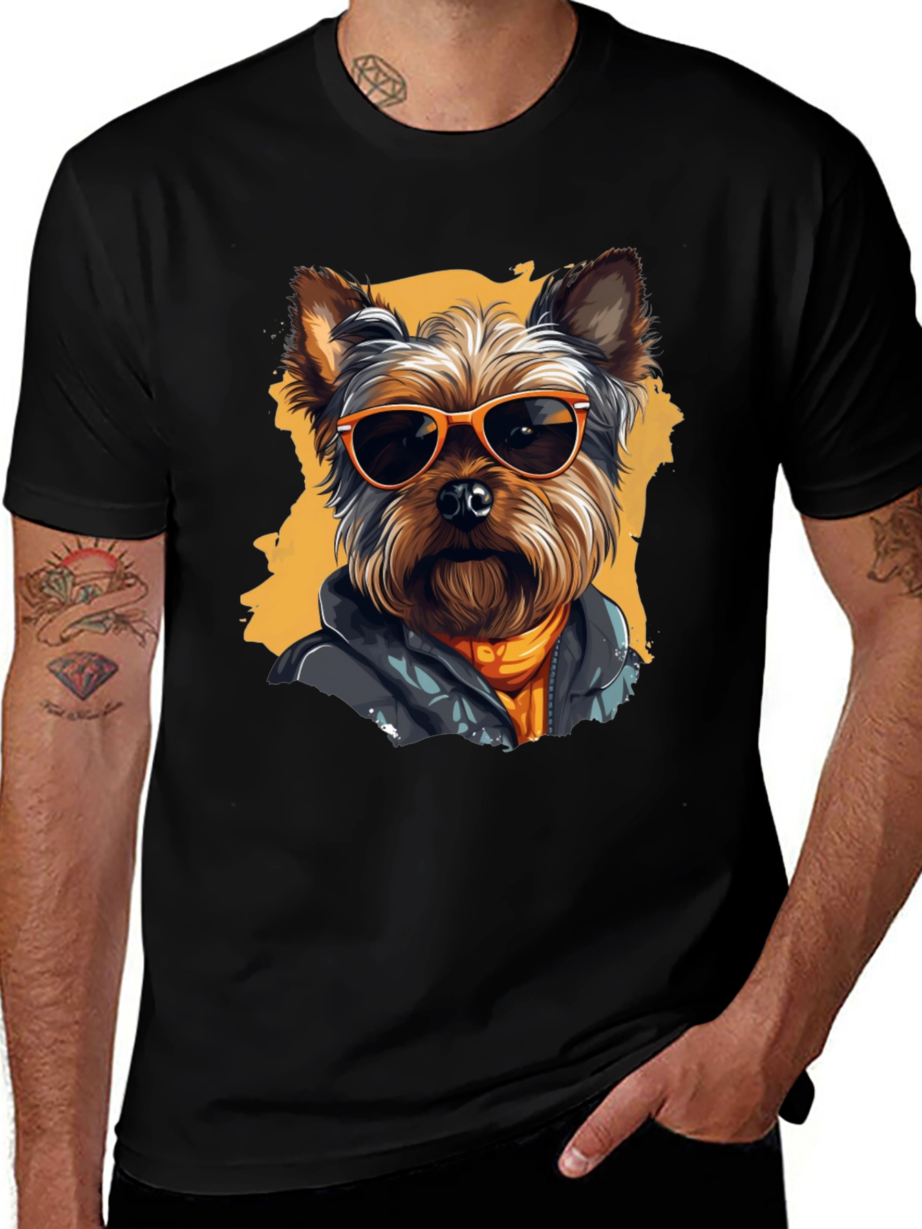 Cool Dog Graphic Tee - Trendy Yorkie T-Shirt