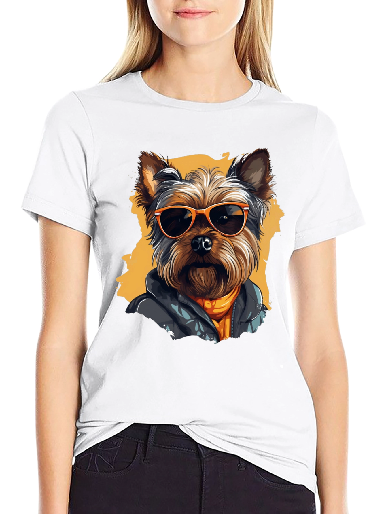 Cool Dog Graphic Tee - Trendy Yorkie T-Shirt