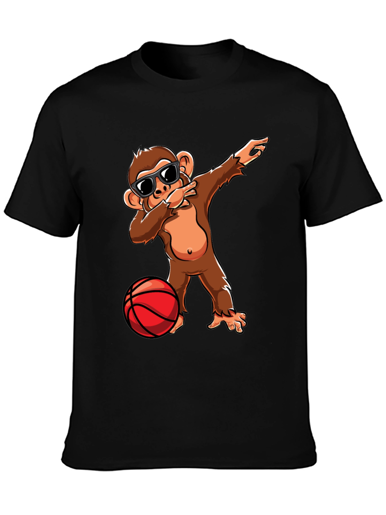 Monkey Dabbing with Basketball Graphic Tee